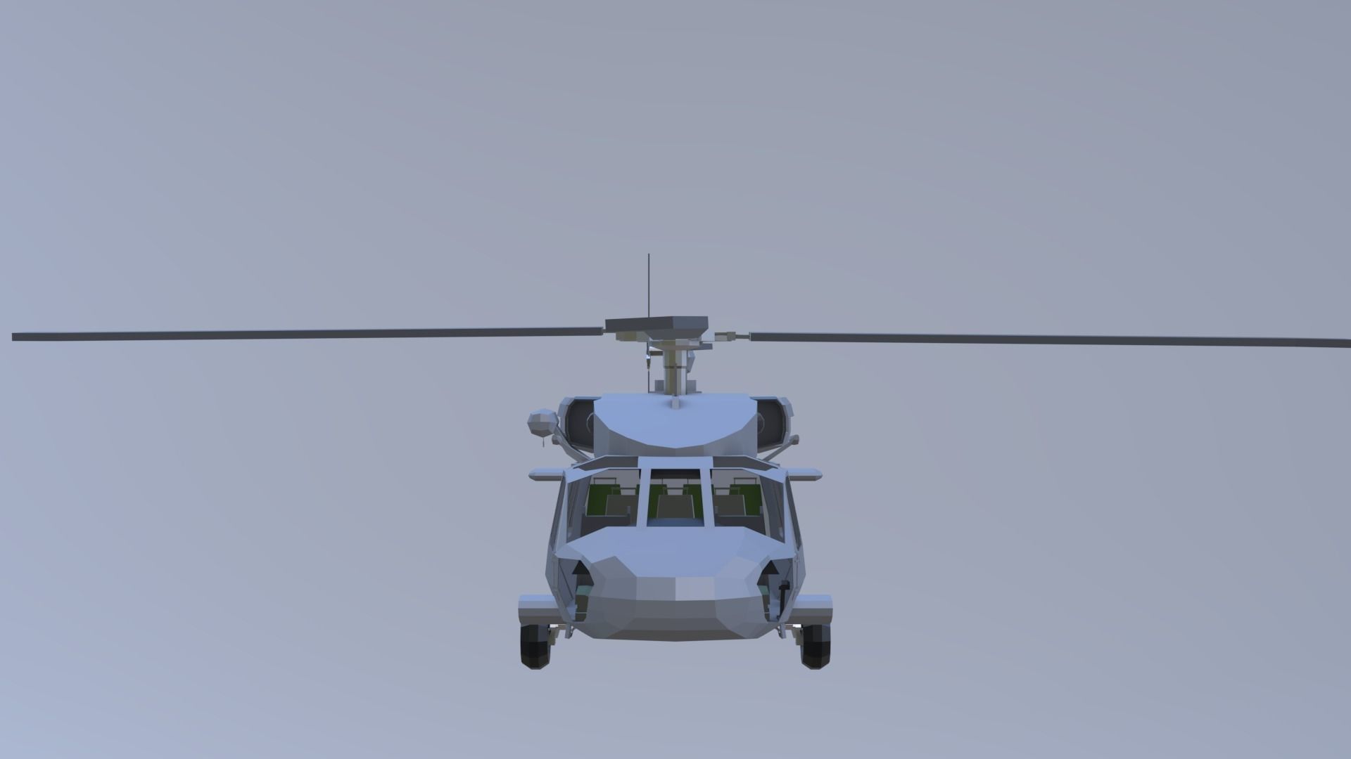 SH-60 seahawk low poly Low-poly 3D model_6