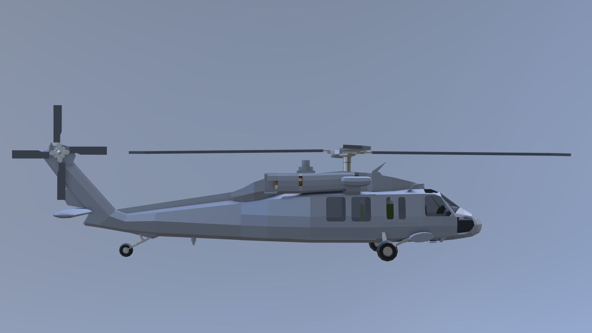 SH-60 seahawk low poly Low-poly 3D model_10