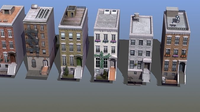 Row Houses 7 3D model 2