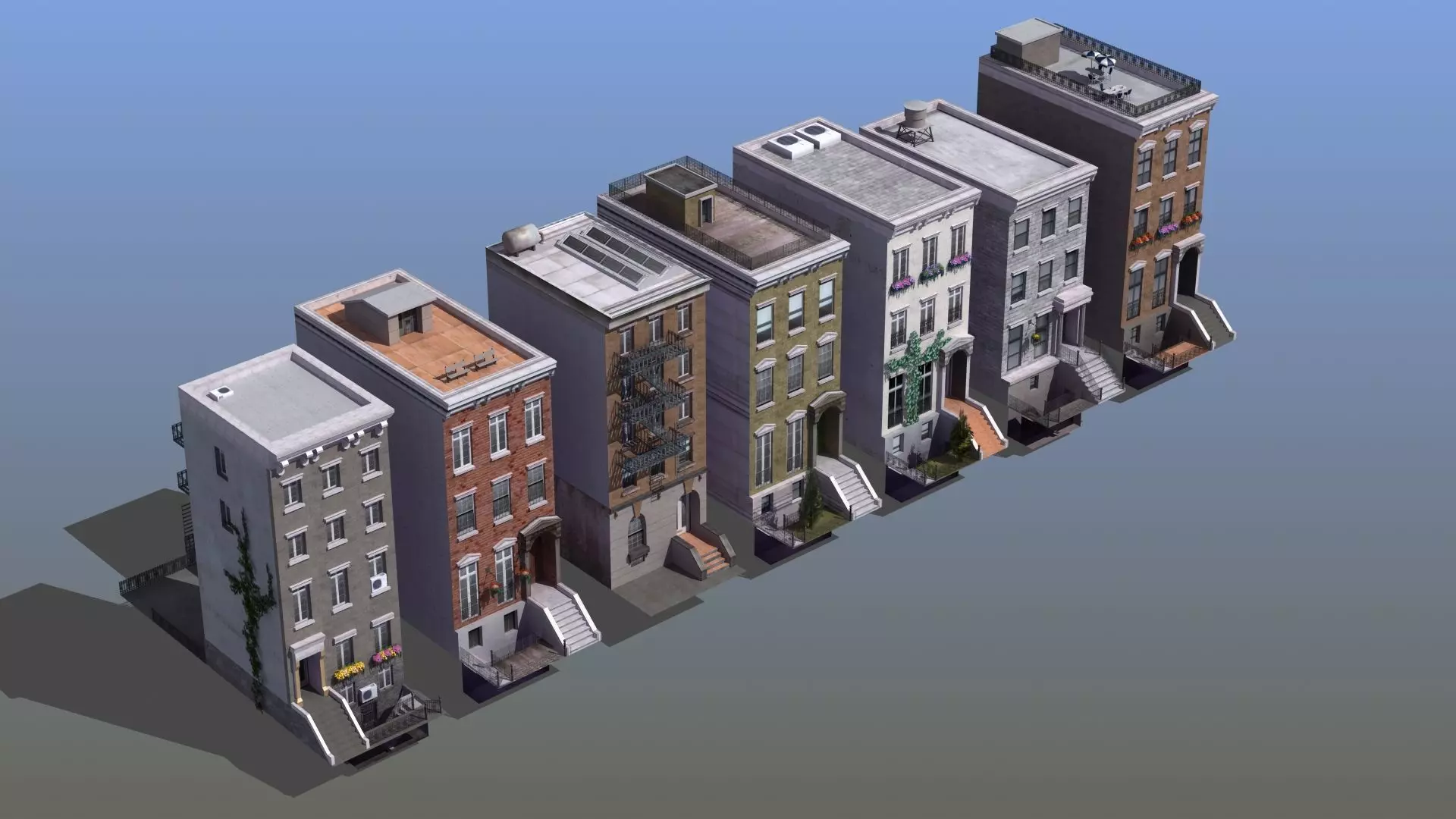 Row Houses 7 3D model_0