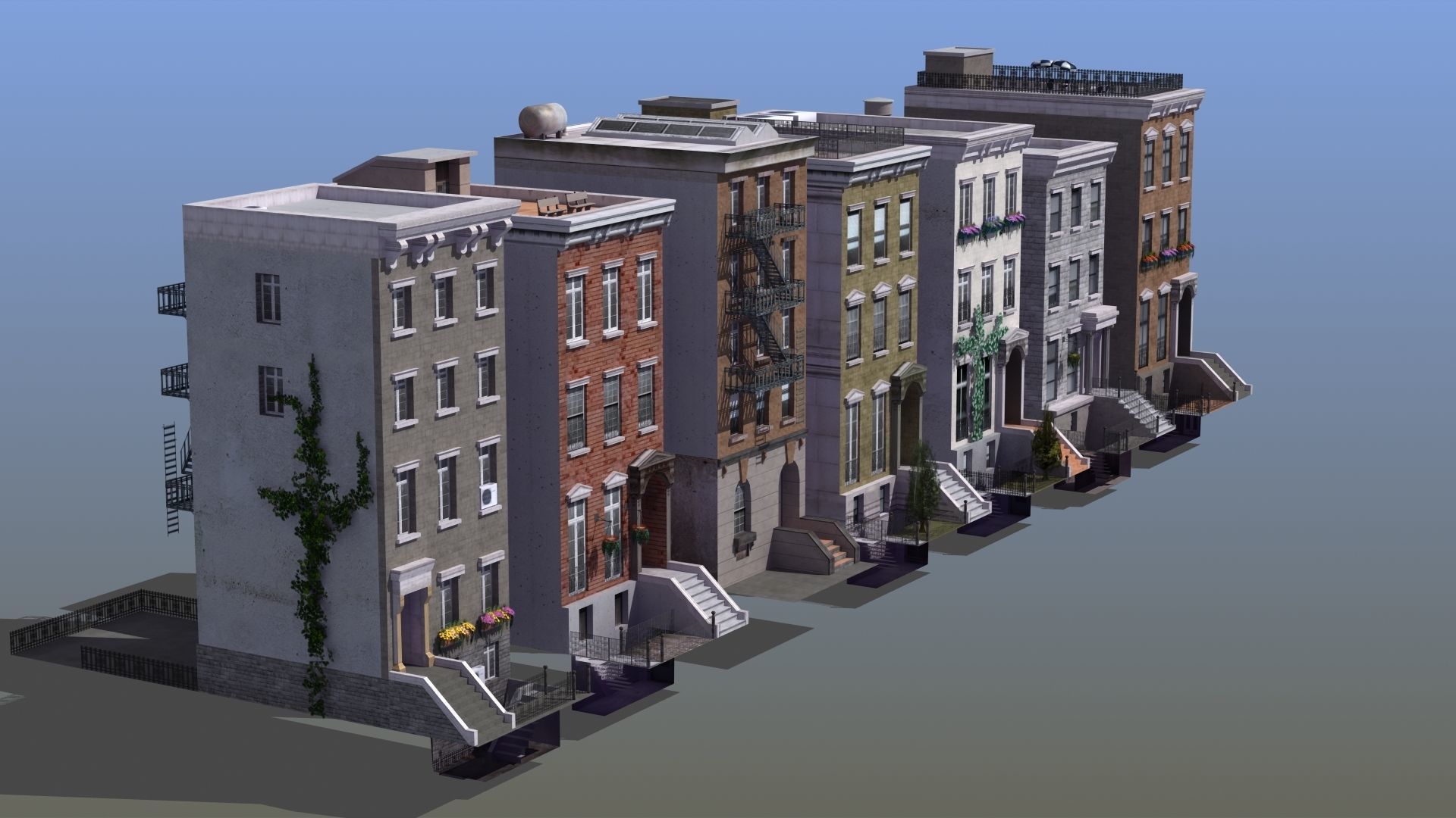 Row Houses 7 3D model_8