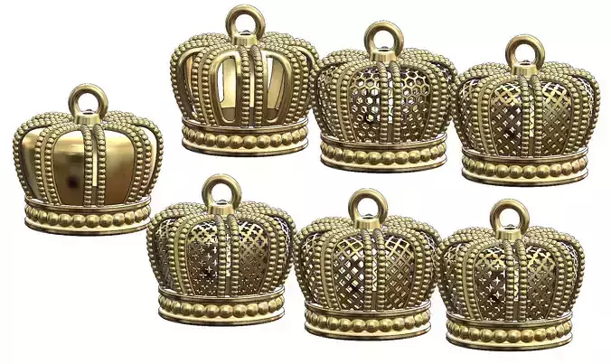 Crown shaped pendants and charms