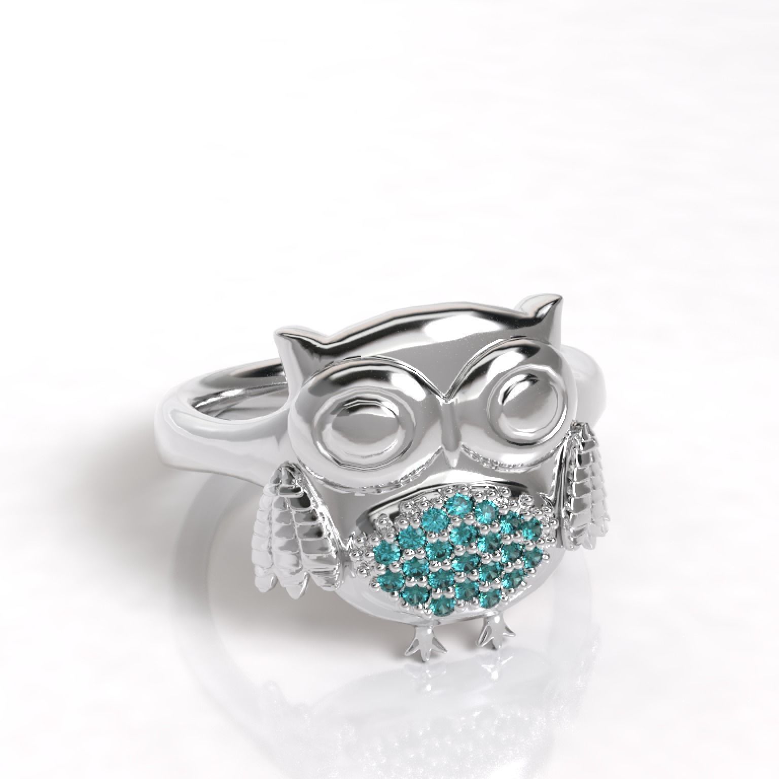 Anillo buho   Owl ring 3D model_3