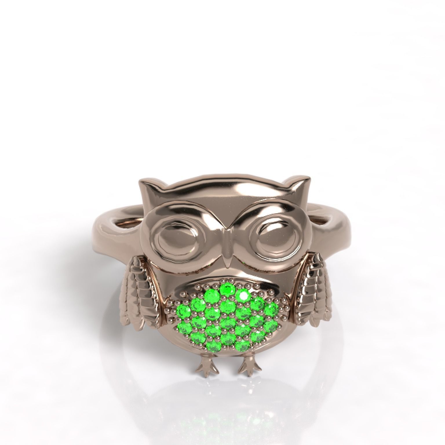 Anillo buho   Owl ring 3D model_2