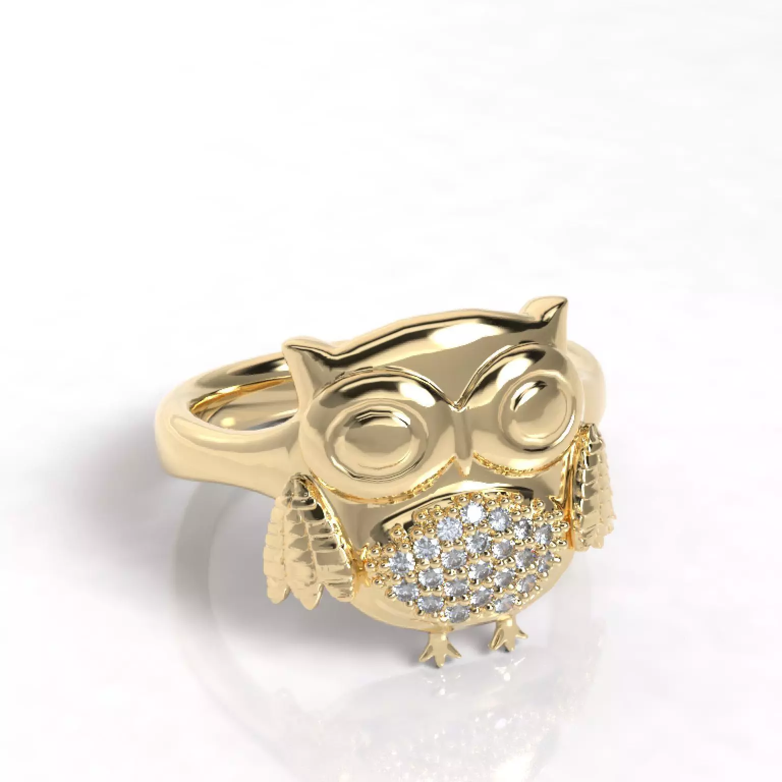 Anillo buho   Owl ring 3D model_0