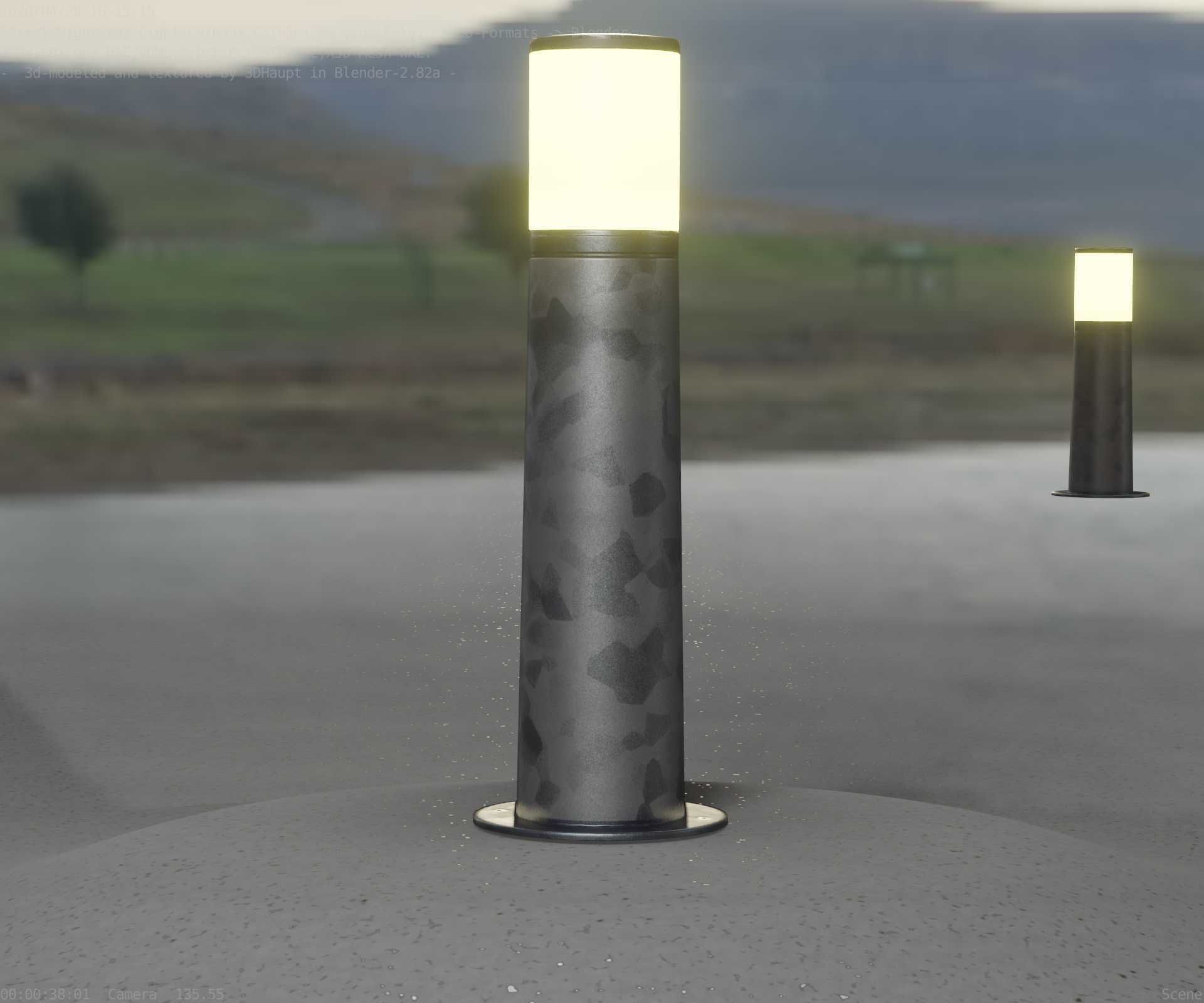 Galvanized Light-Column -10- Street-Light 9 Low-poly 3D model_14