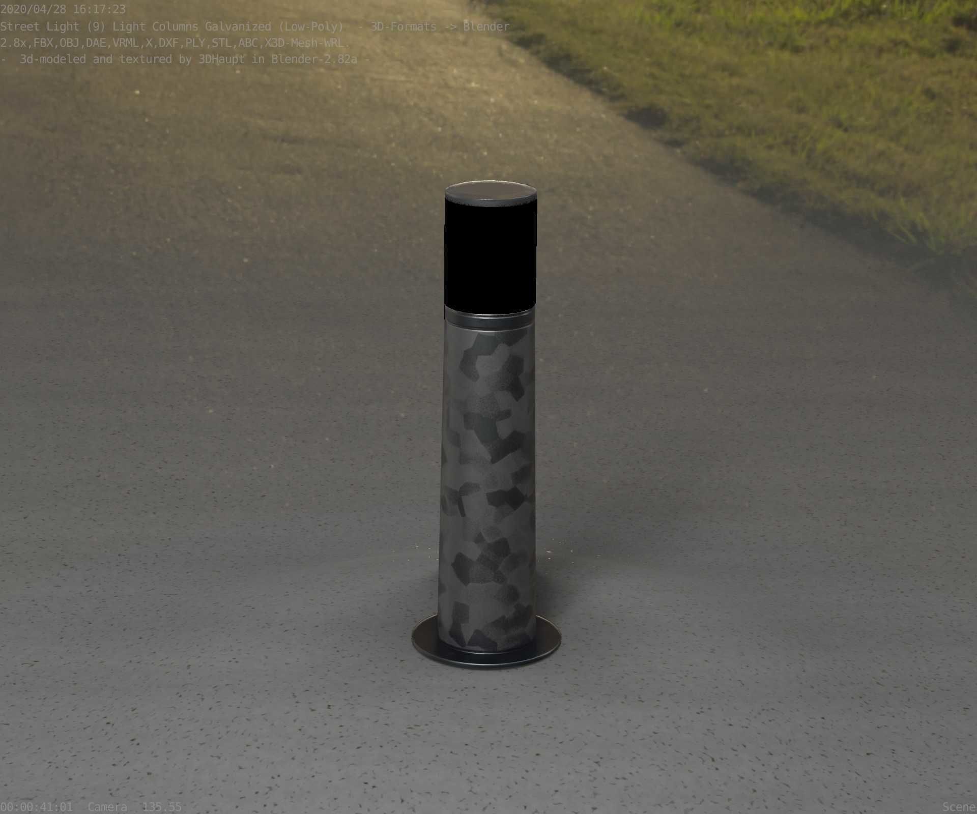Galvanized Light-Column -10- Street-Light 9 Low-poly 3D model_85
