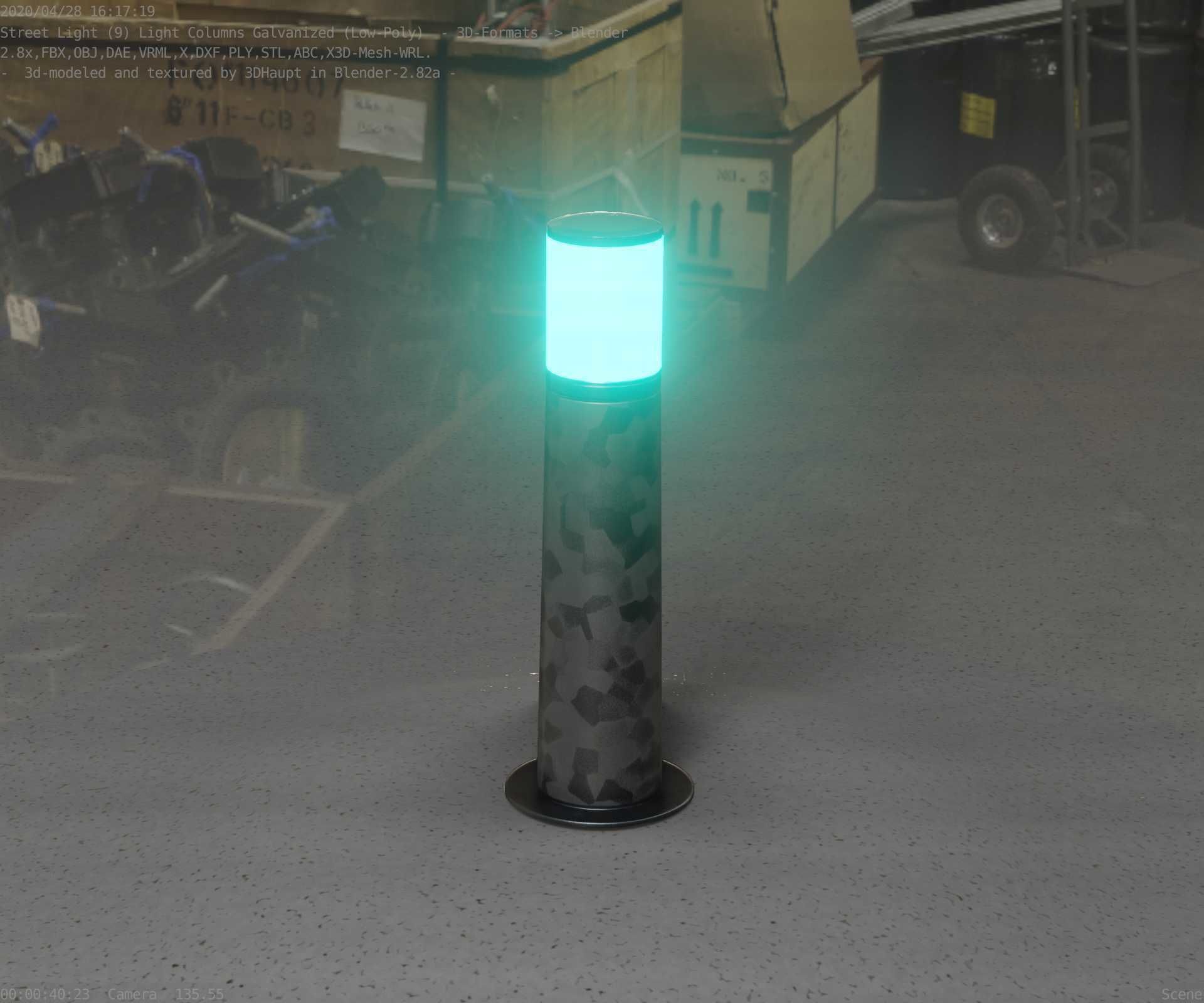 Galvanized Light-Column -10- Street-Light 9 Low-poly 3D model_83