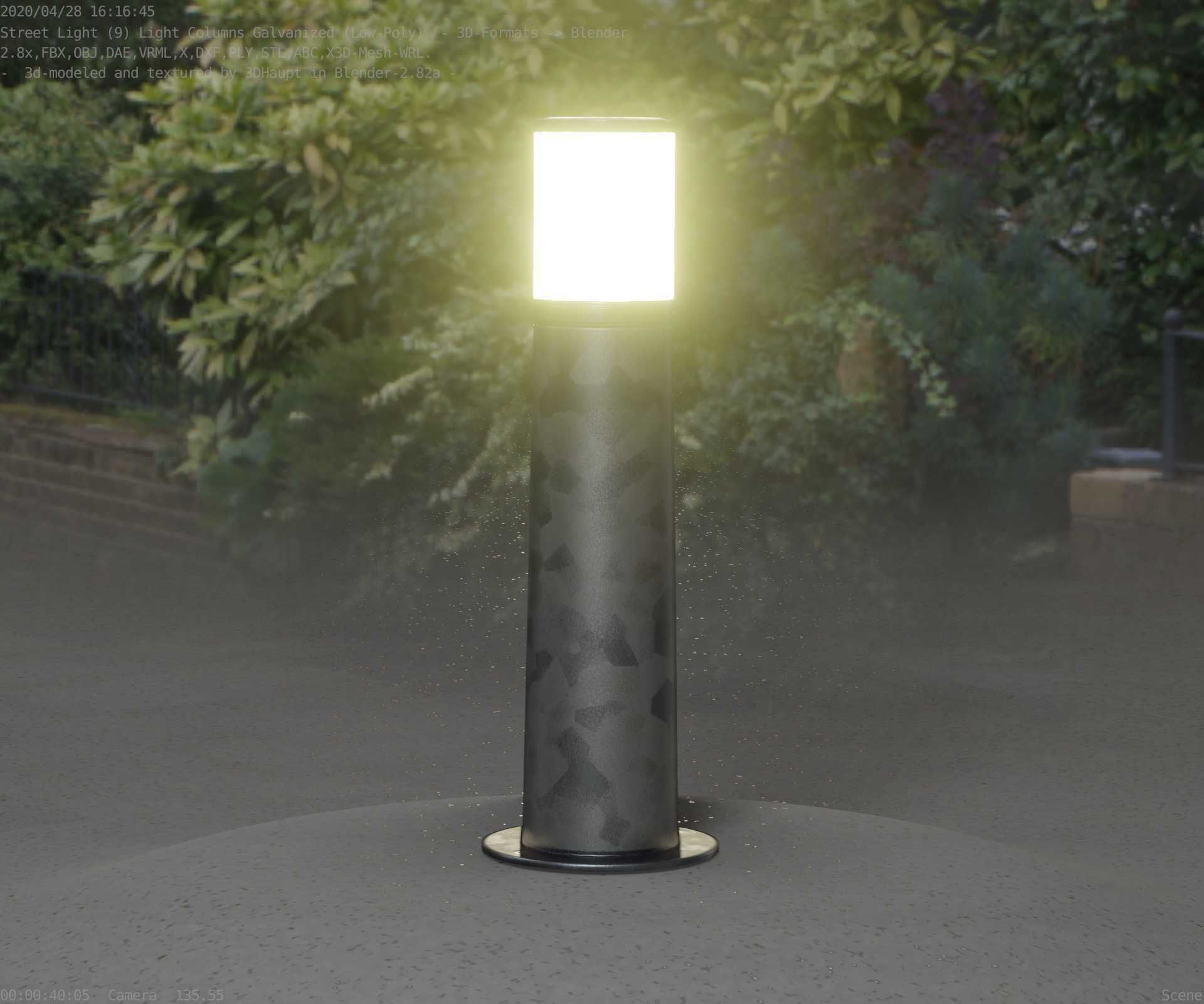 Galvanized Light-Column -10- Street-Light 9 Low-poly 3D model_30