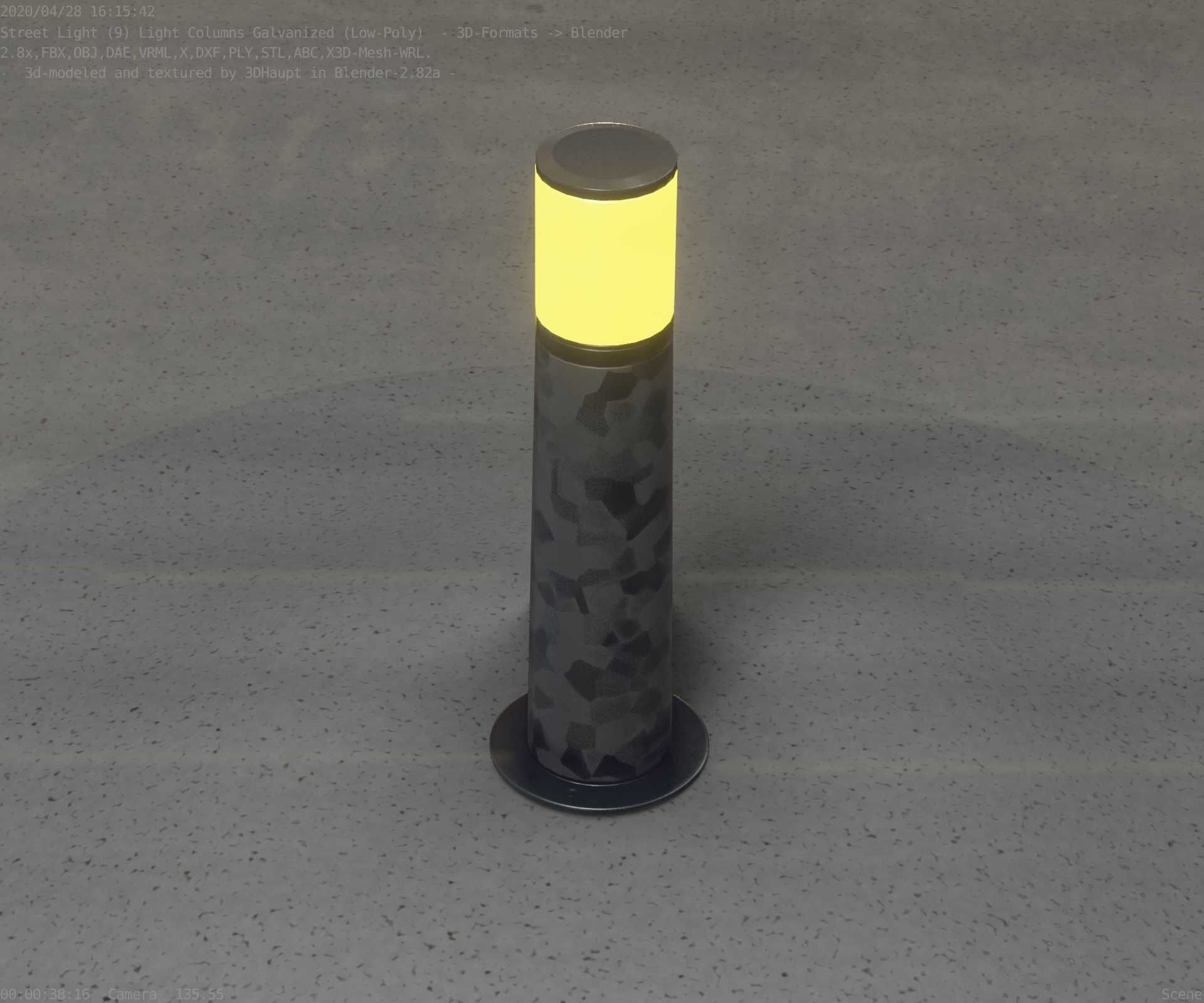 Galvanized Light-Column -10- Street-Light 9 Low-poly 3D model_43