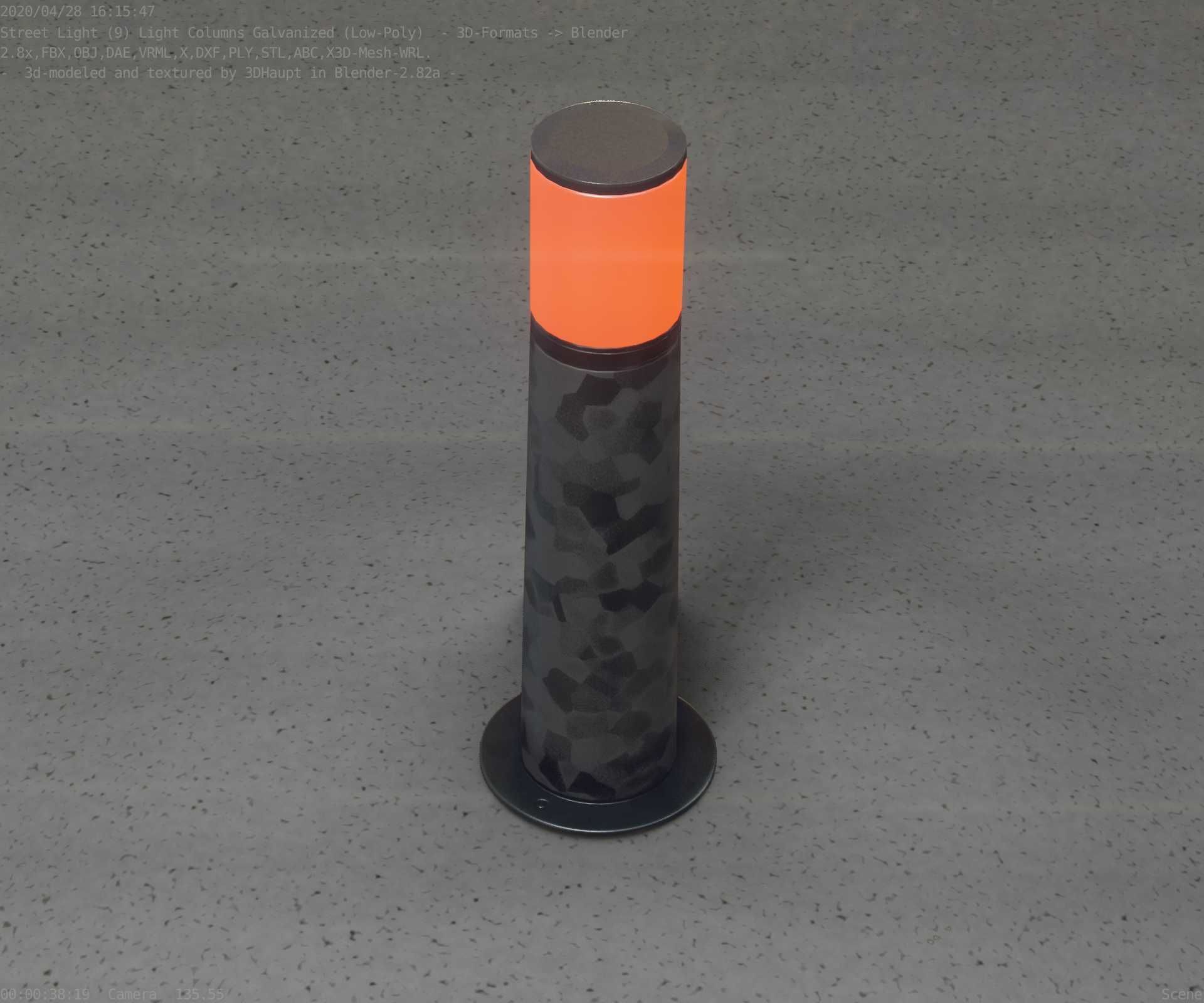 Galvanized Light-Column -10- Street-Light 9 Low-poly 3D model_46