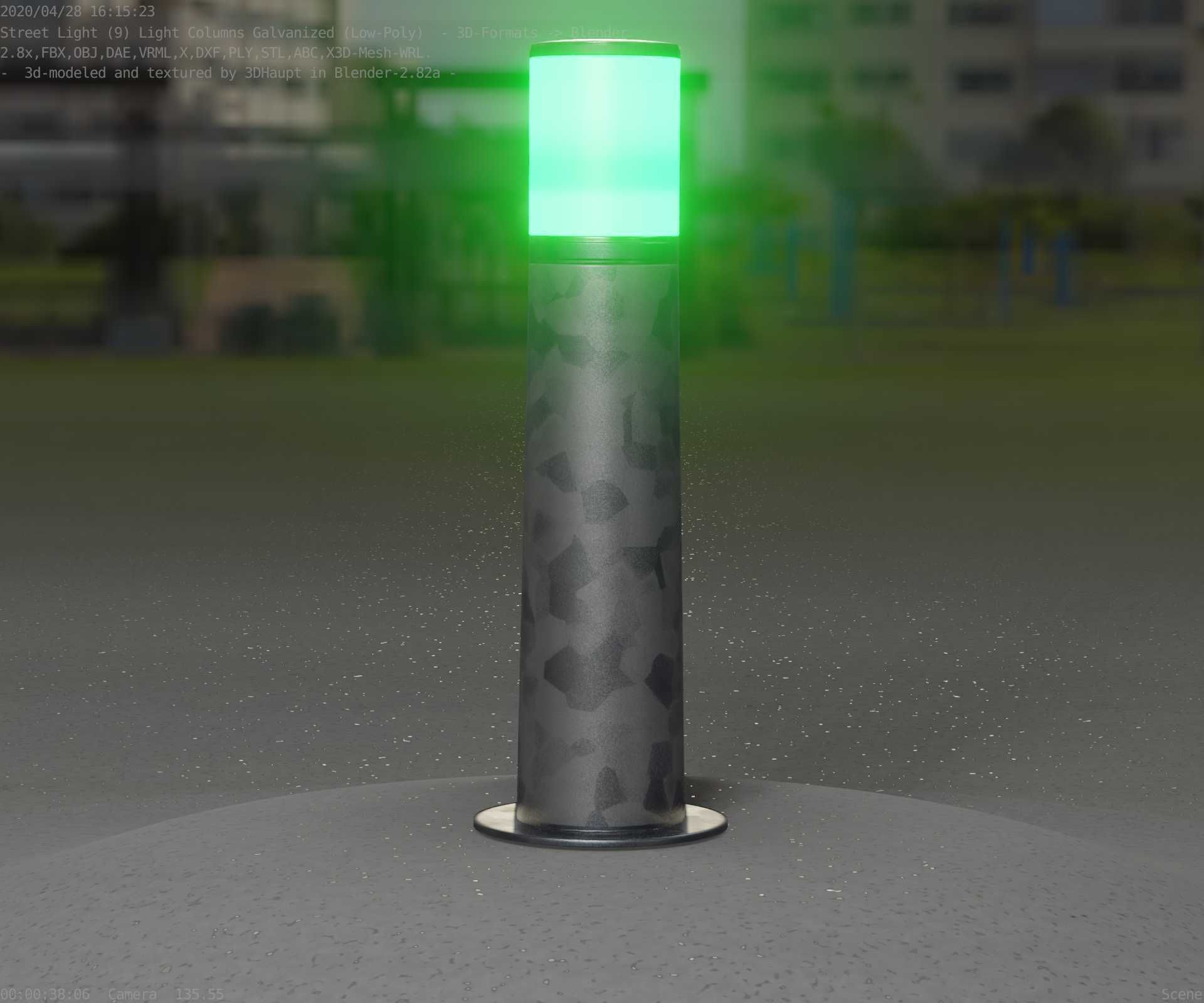 Galvanized Light-Column -10- Street-Light 9 Low-poly 3D model_19