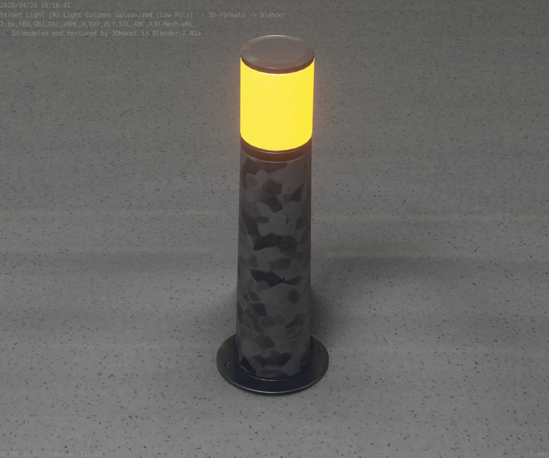 Galvanized Light-Column -10- Street-Light 9 Low-poly 3D model_53