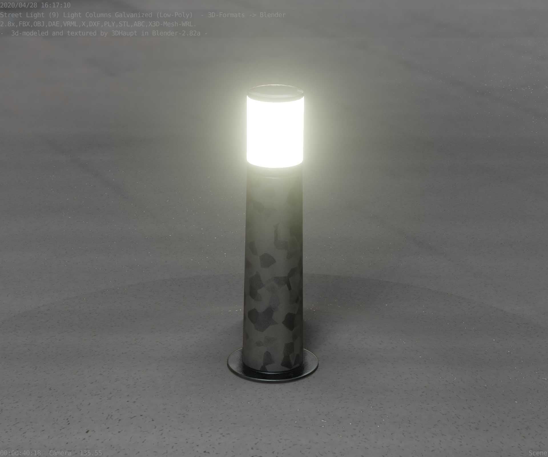 Galvanized Light-Column -10- Street-Light 9 Low-poly 3D model_78