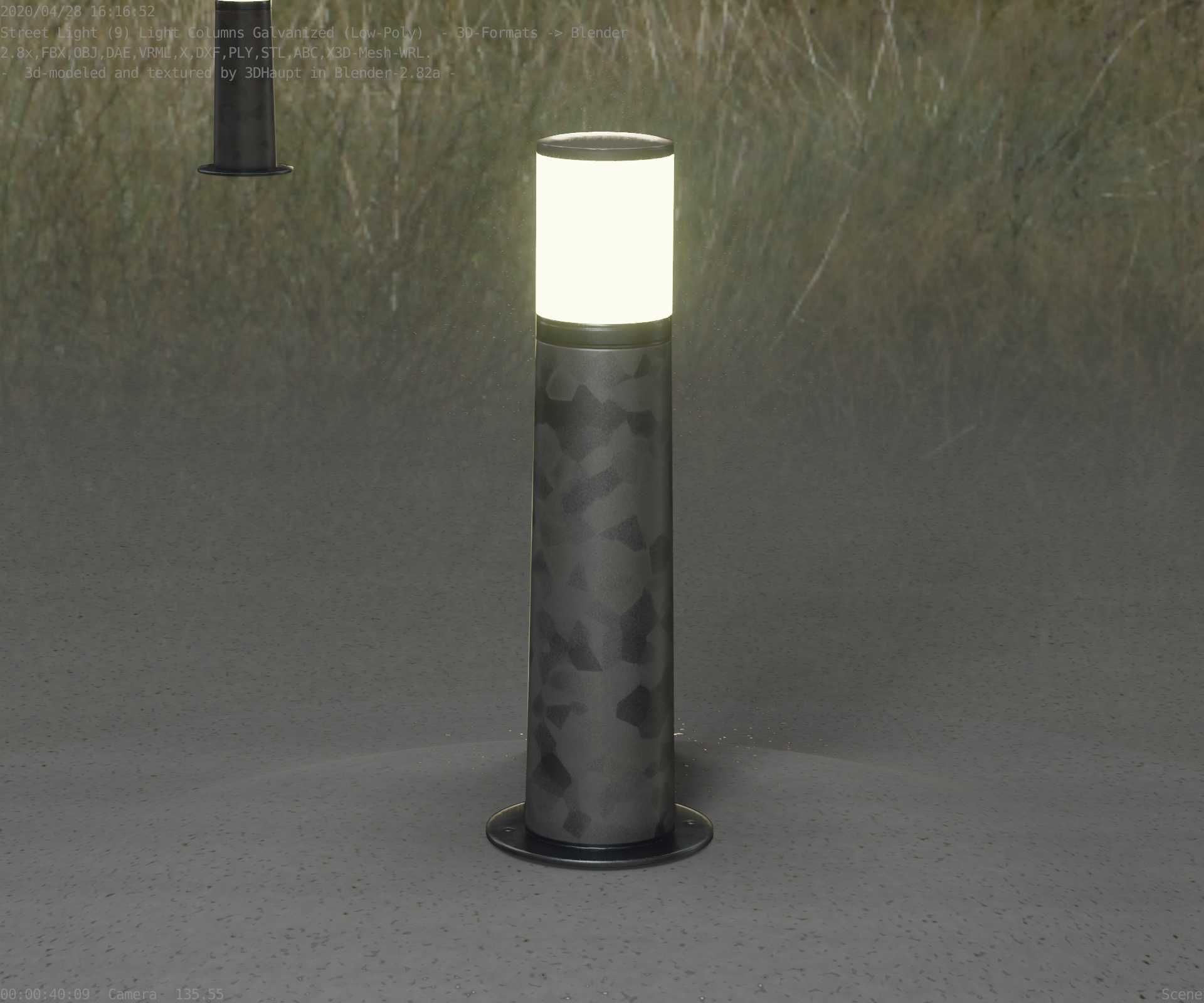 Galvanized Light-Column -10- Street-Light 9 Low-poly 3D model_34
