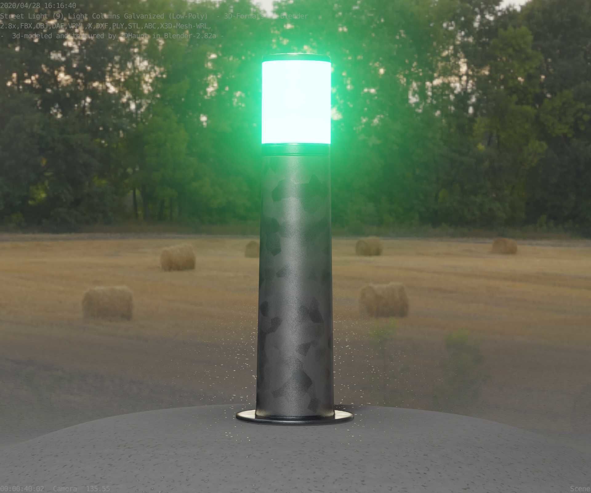 Galvanized Light-Column -10- Street-Light 9 Low-poly 3D model_27