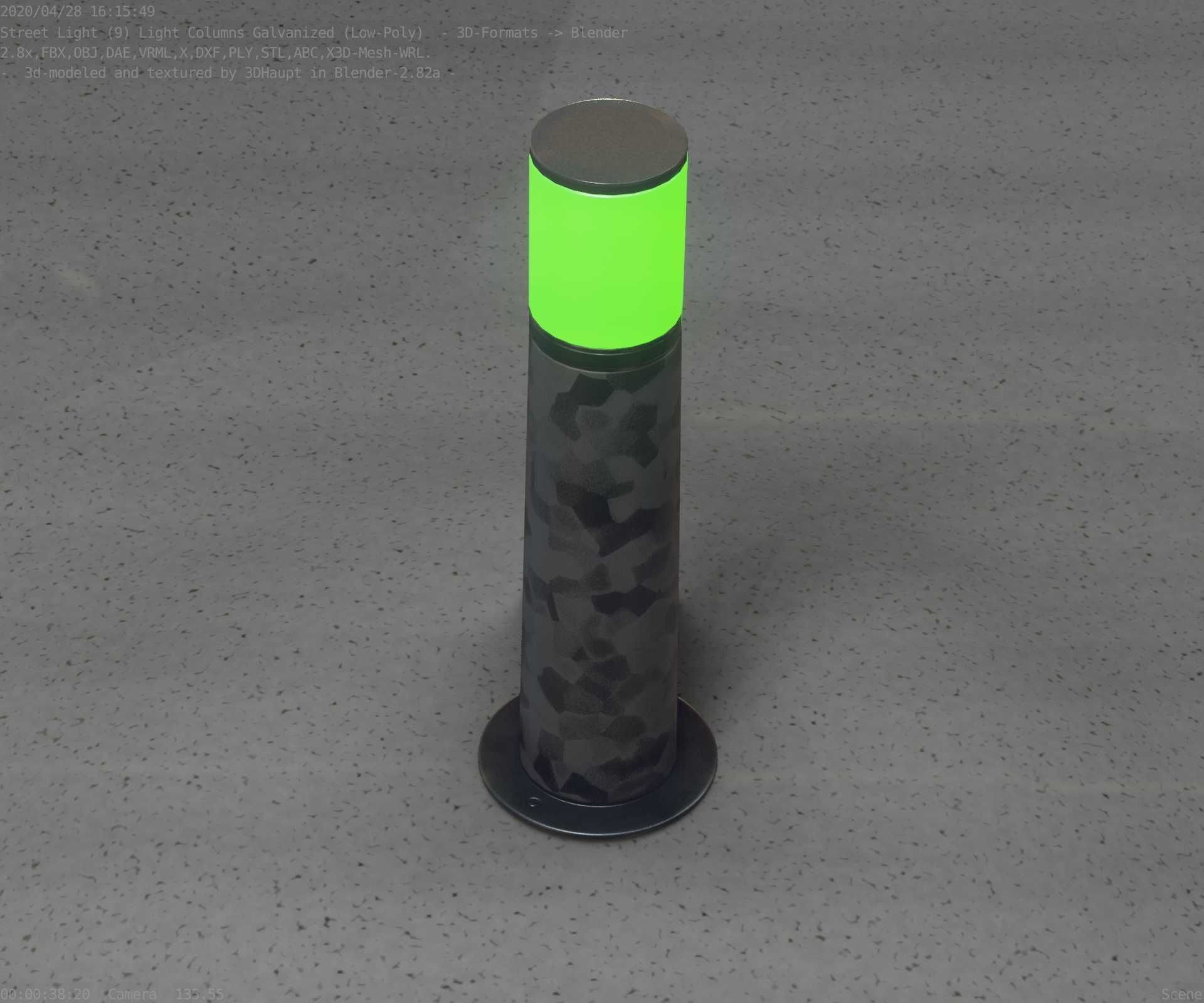 Galvanized Light-Column -10- Street-Light 9 Low-poly 3D model_47