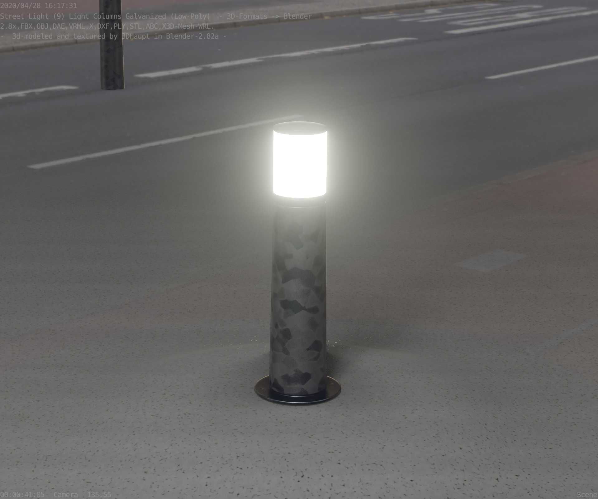 Galvanized Light-Column -10- Street-Light 9 Low-poly 3D model_89