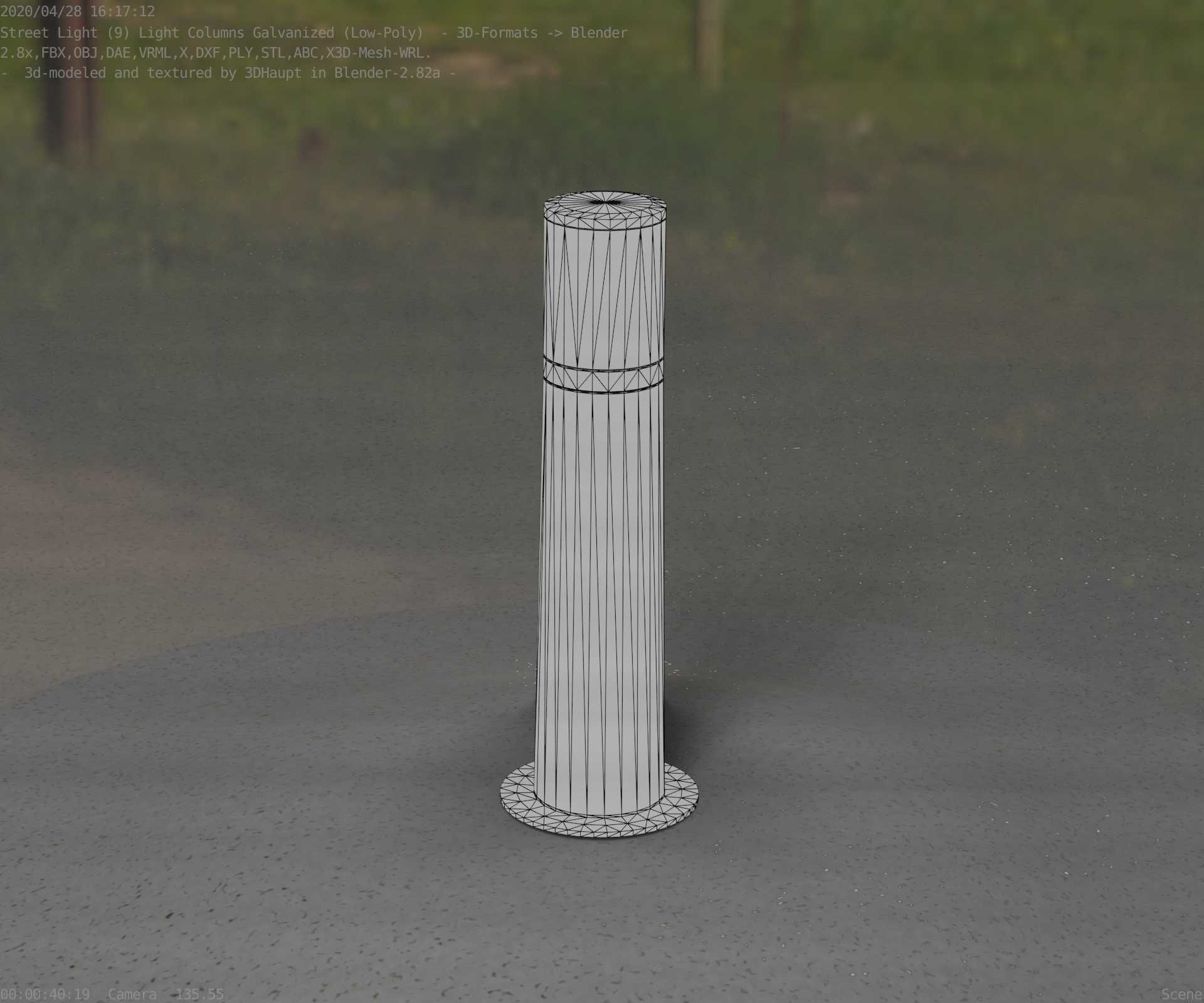 Galvanized Light-Column -10- Street-Light 9 Low-poly 3D model_79
