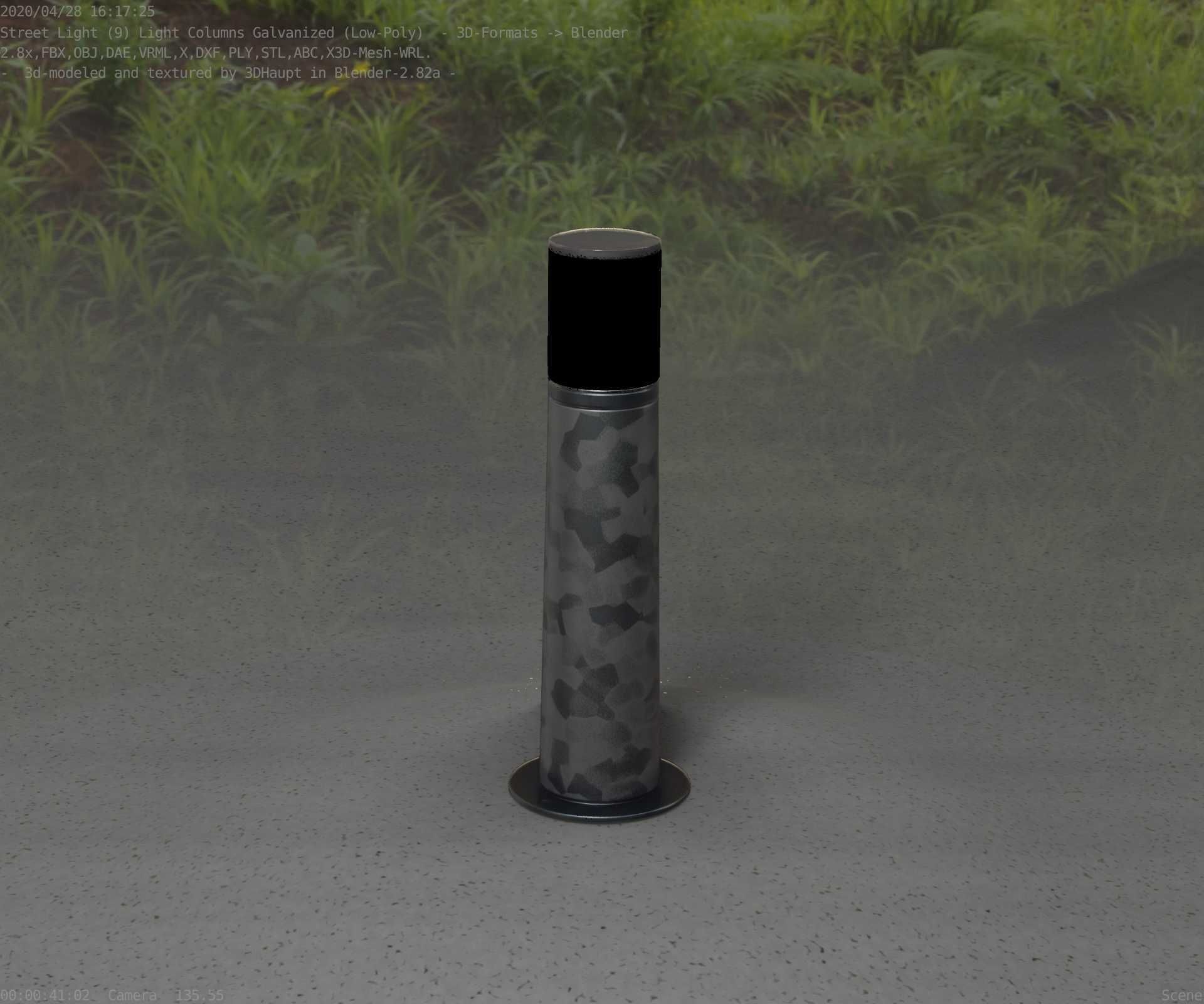 Galvanized Light-Column -10- Street-Light 9 Low-poly 3D model_86