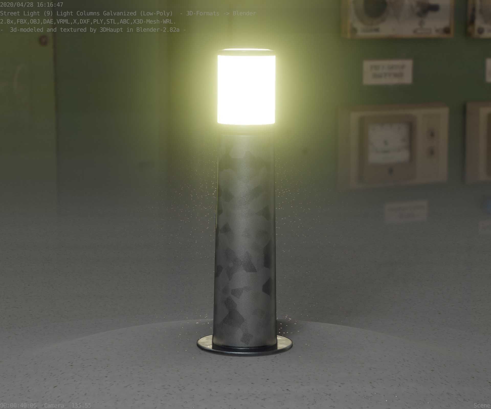 Galvanized Light-Column -10- Street-Light 9 Low-poly 3D model_31