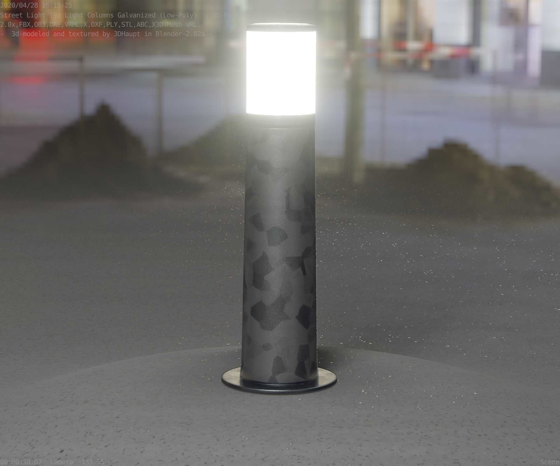 Galvanized Light-Column -10- Street-Light 9 Low-poly 3D model_20