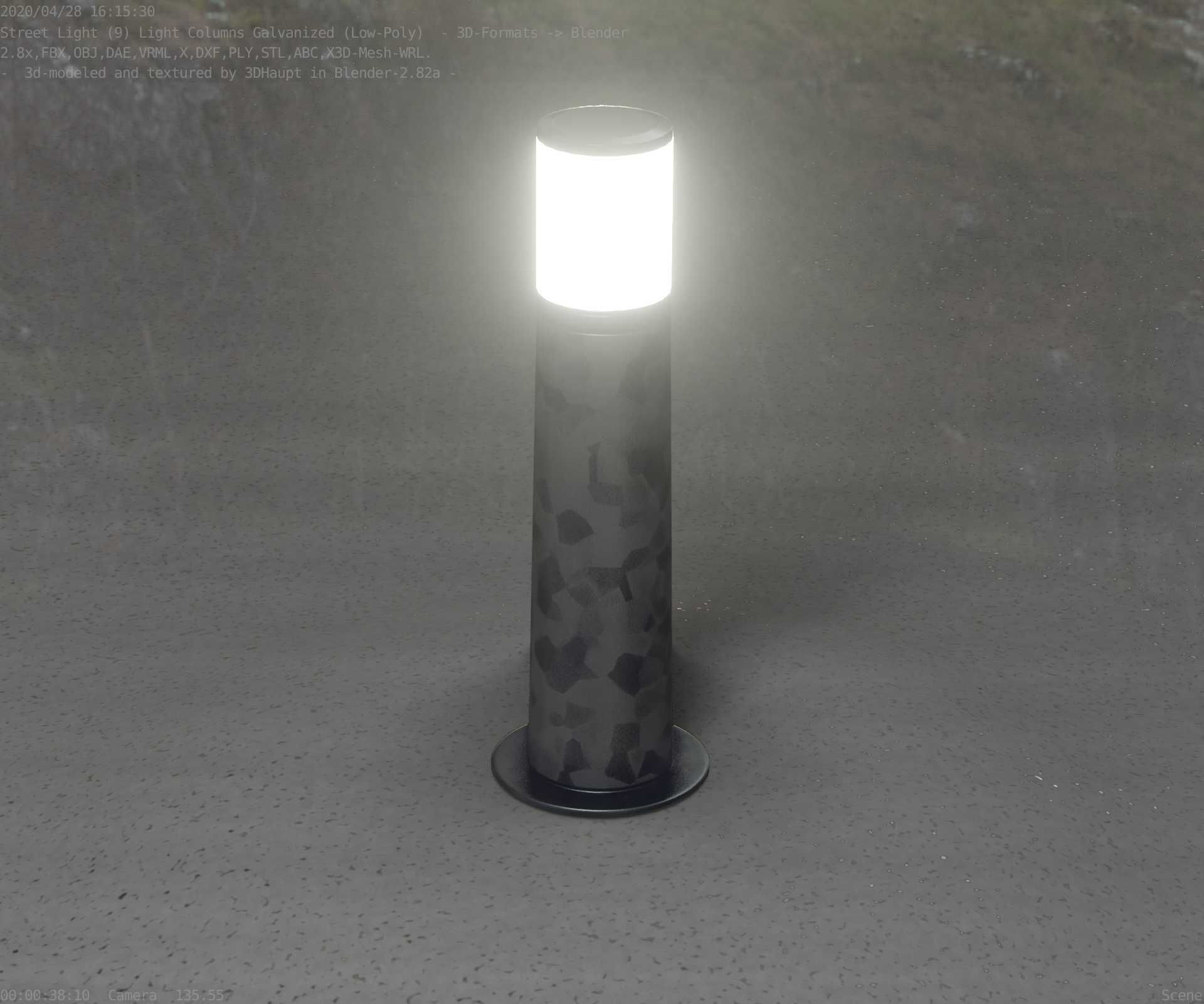Galvanized Light-Column -10- Street-Light 9 Low-poly 3D model_38