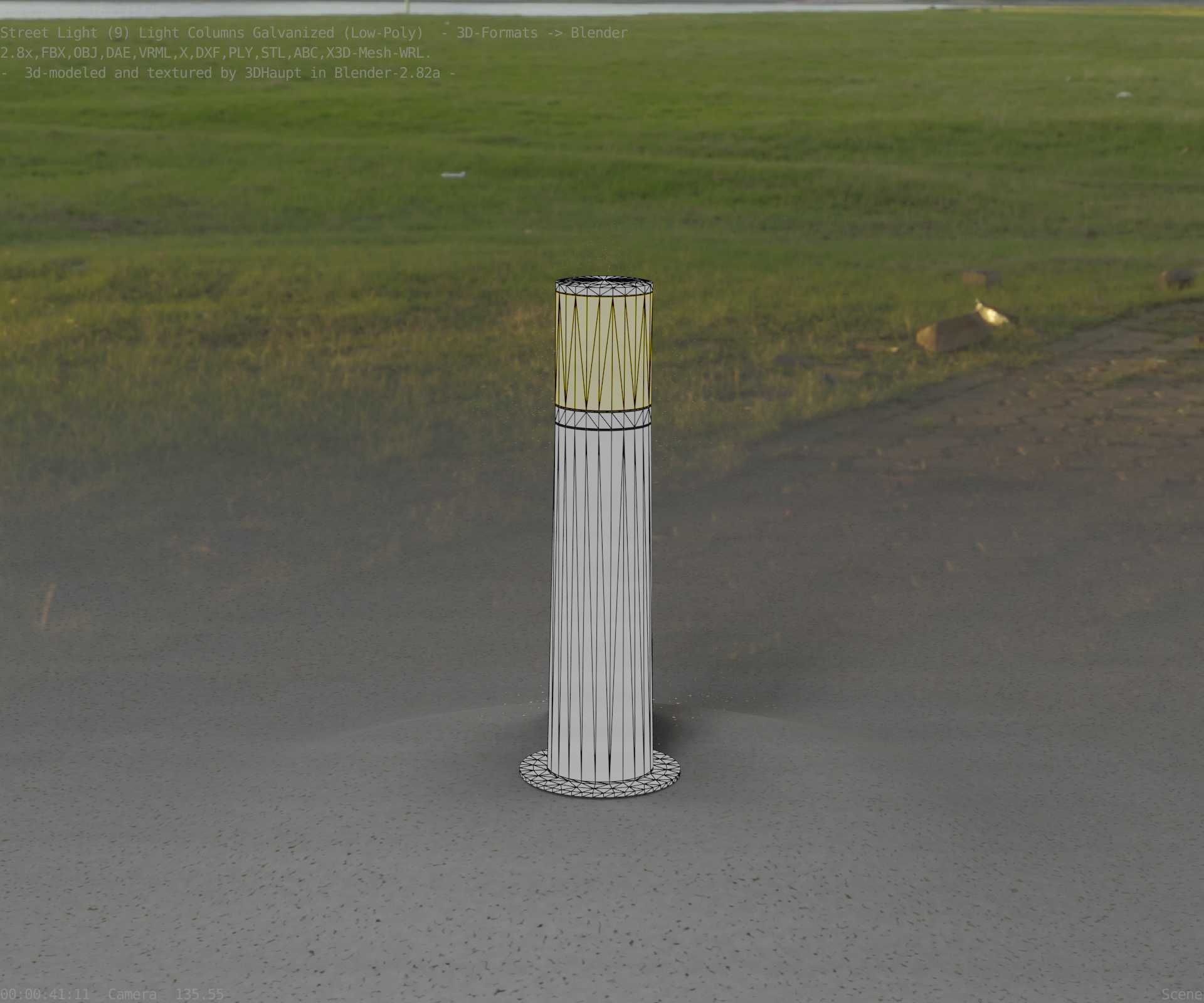 Galvanized Light-Column -10- Street-Light 9 Low-poly 3D model_95