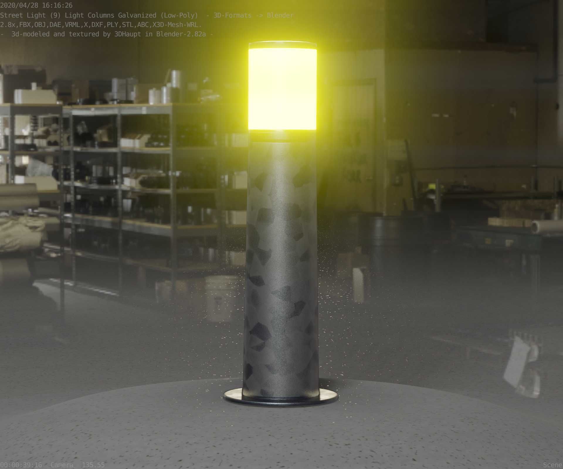 Galvanized Light-Column -10- Street-Light 9 Low-poly 3D model_67
