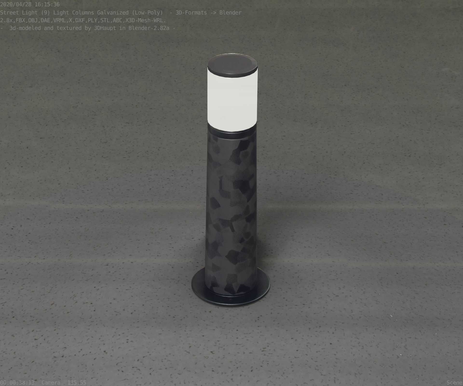 Galvanized Light-Column -10- Street-Light 9 Low-poly 3D model_40