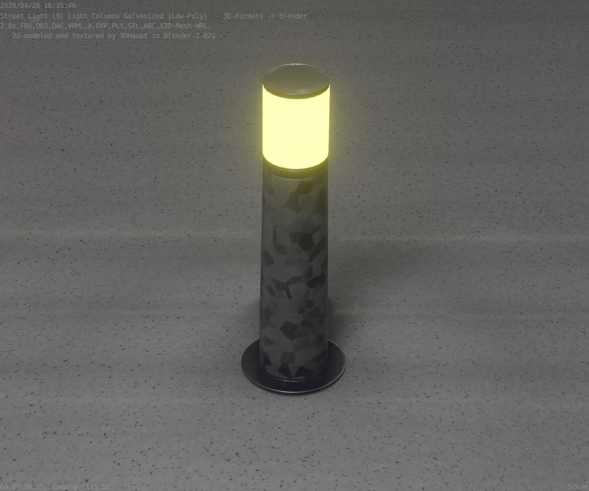 Galvanized Light-Column -10- Street-Light 9 Low-poly 3D model_42