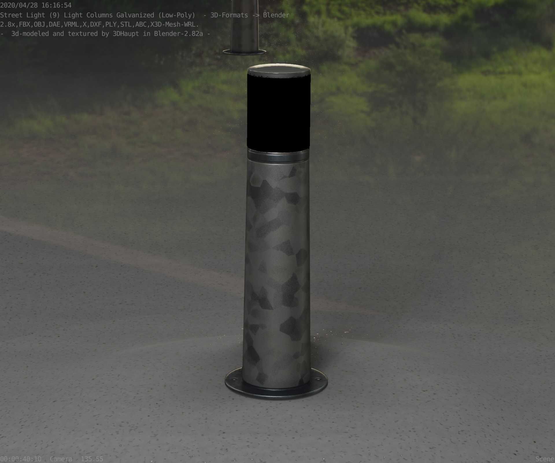 Galvanized Light-Column -10- Street-Light 9 Low-poly 3D model_35