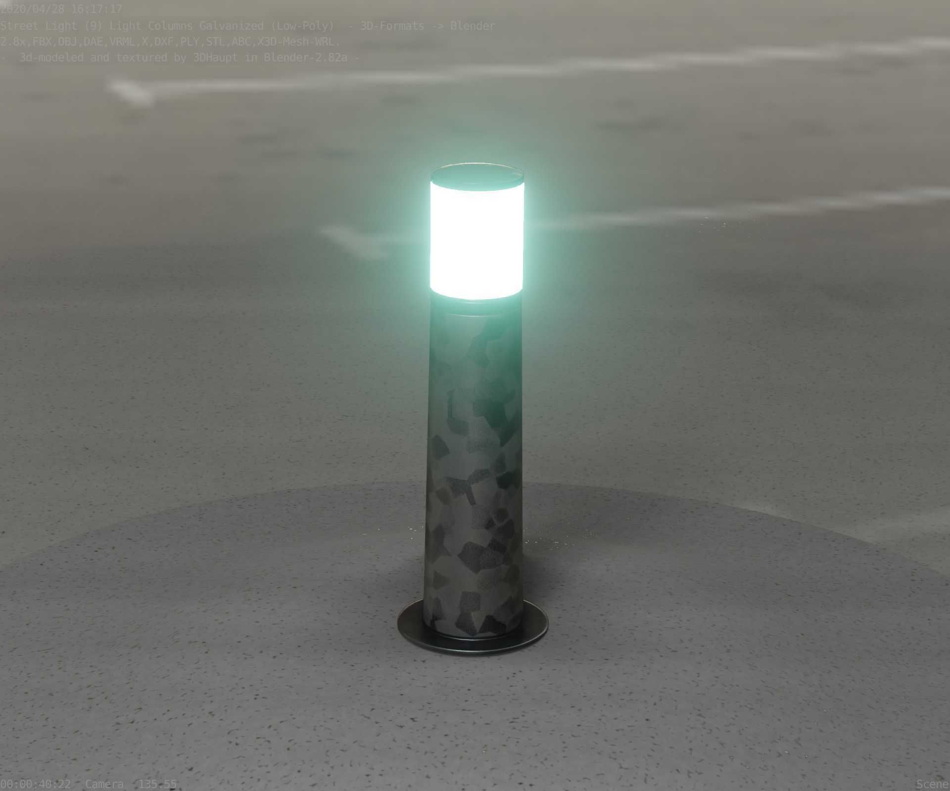 Galvanized Light-Column -10- Street-Light 9 Low-poly 3D model_82