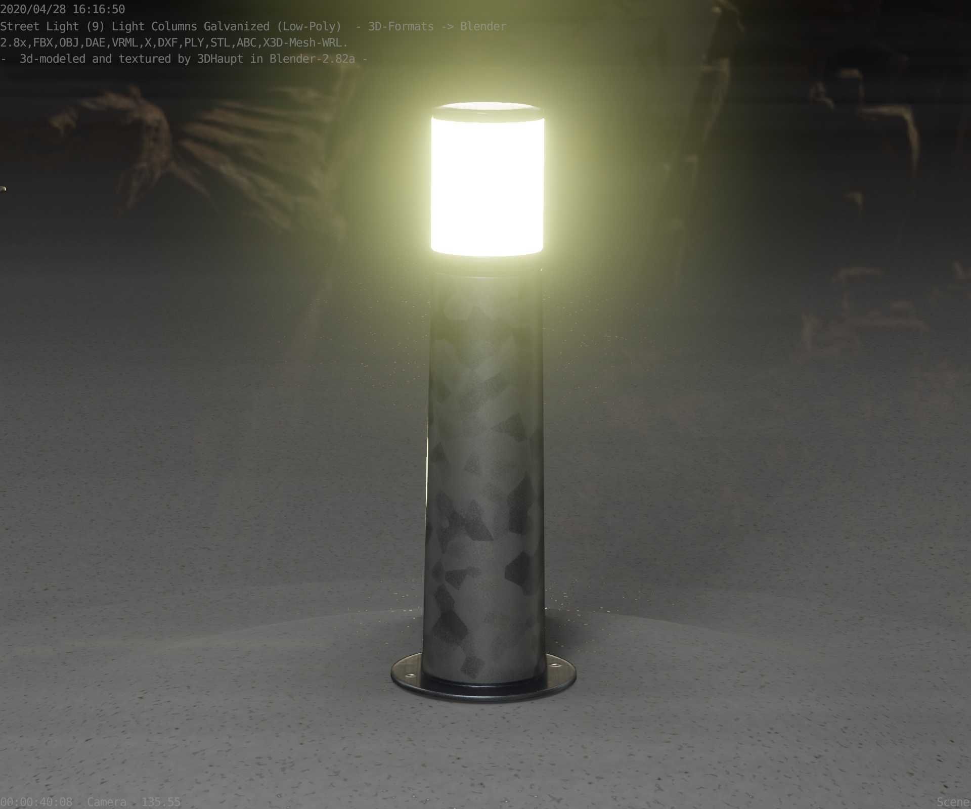 Galvanized Light-Column -10- Street-Light 9 Low-poly 3D model_33