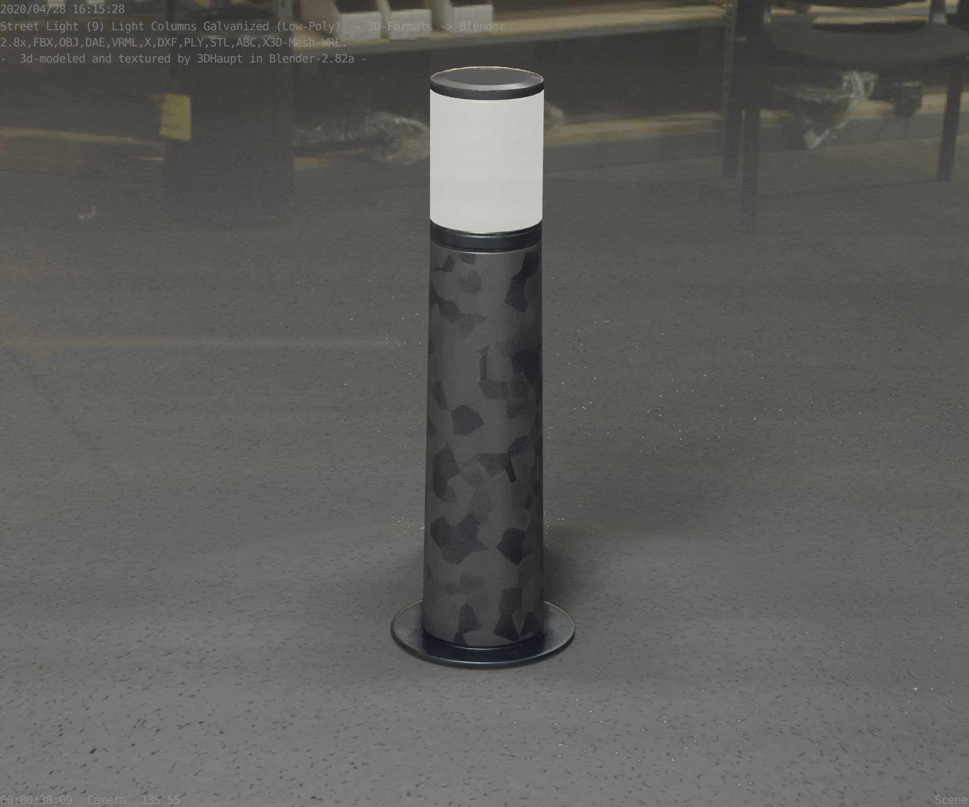 Galvanized Light-Column -10- Street-Light 9 Low-poly 3D model_37