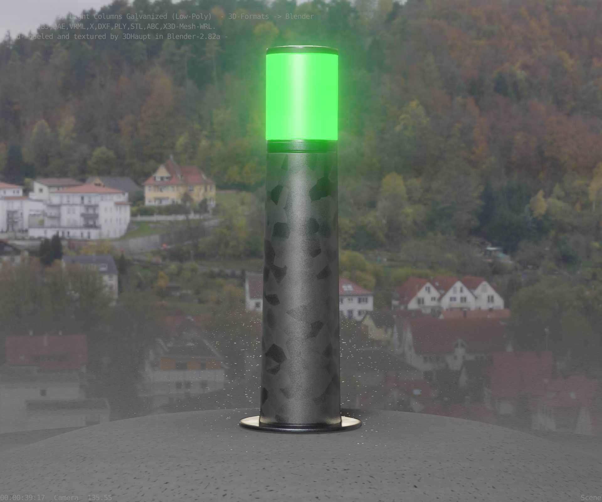 Galvanized Light-Column -10- Street-Light 9 Low-poly 3D model_68