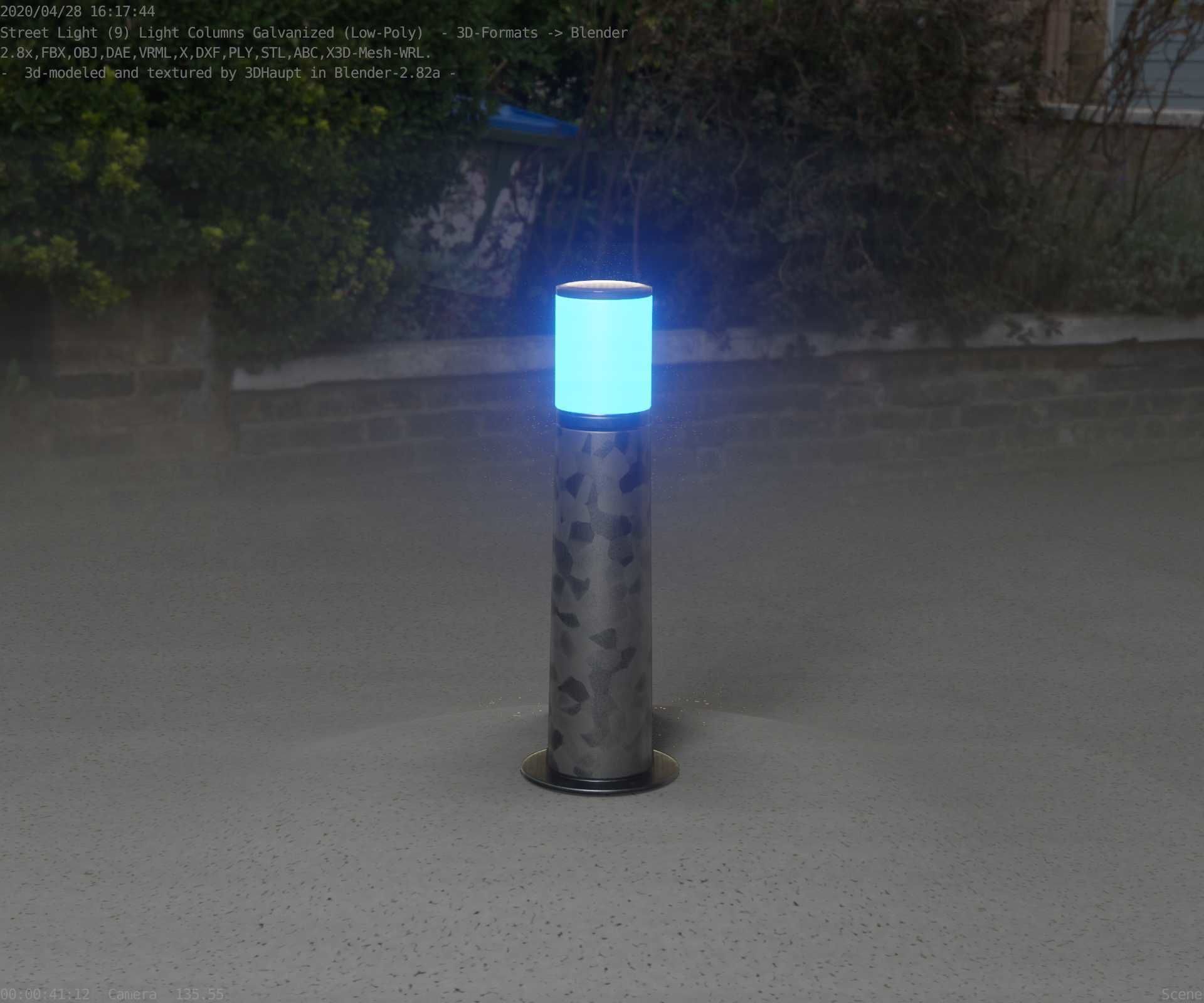 Galvanized Light-Column -10- Street-Light 9 Low-poly 3D model_96