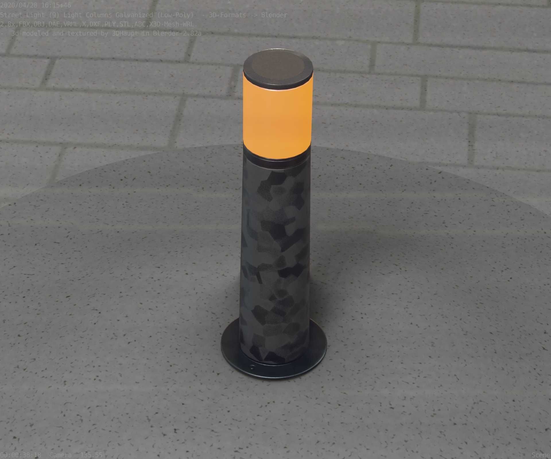 Galvanized Light-Column -10- Street-Light 9 Low-poly 3D model_45