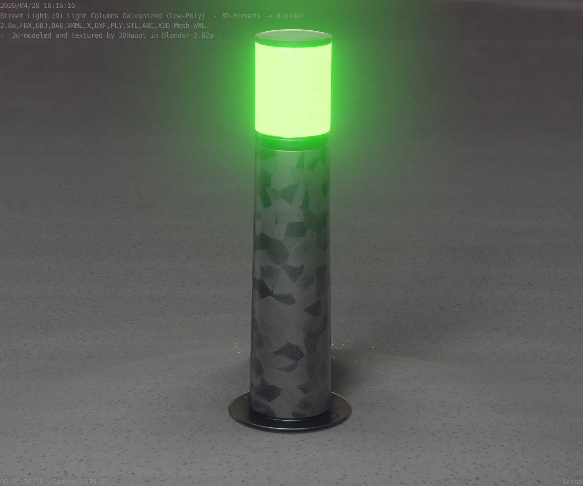 Galvanized Light-Column -10- Street-Light 9 Low-poly 3D model_61