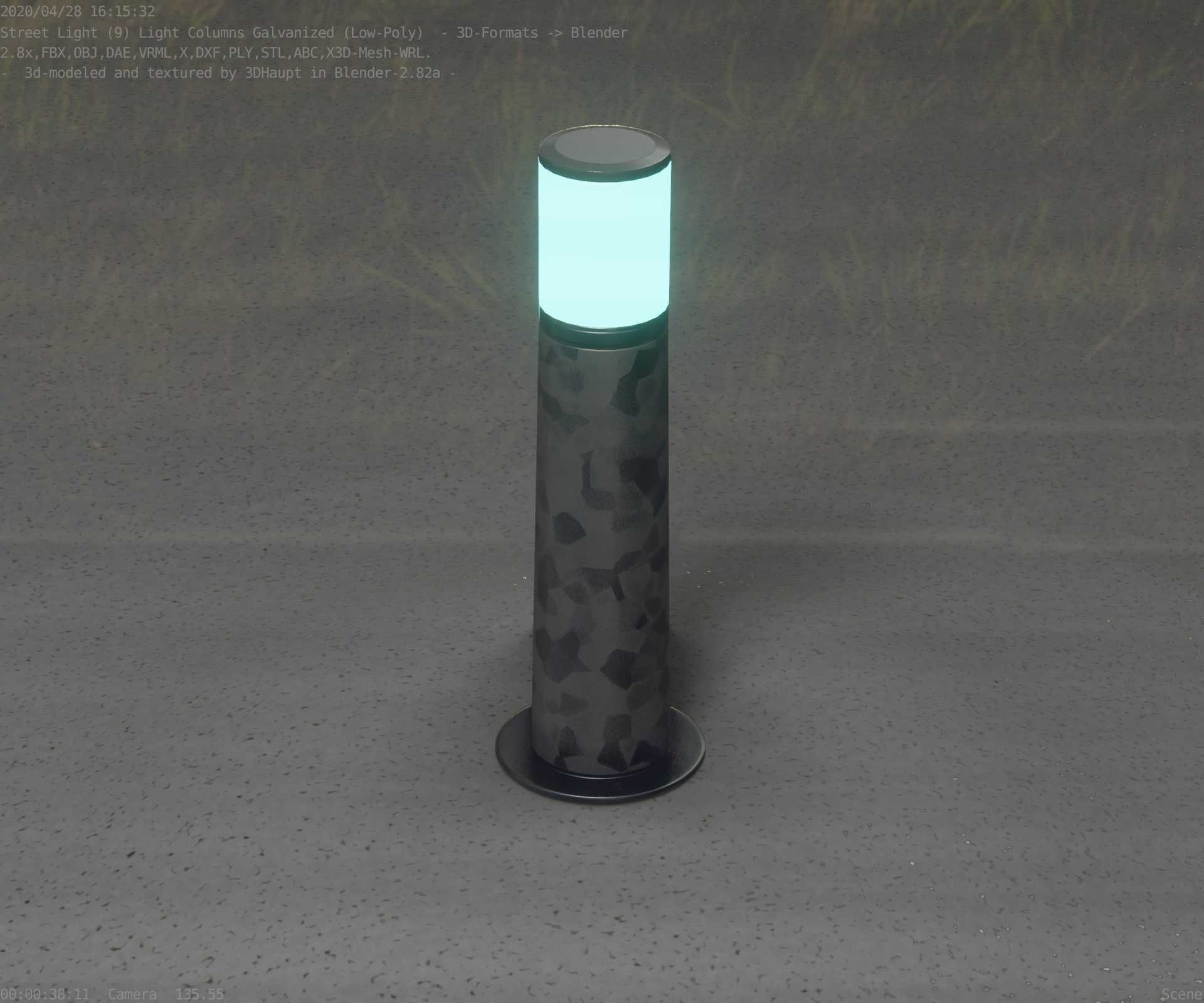 Galvanized Light-Column -10- Street-Light 9 Low-poly 3D model_39