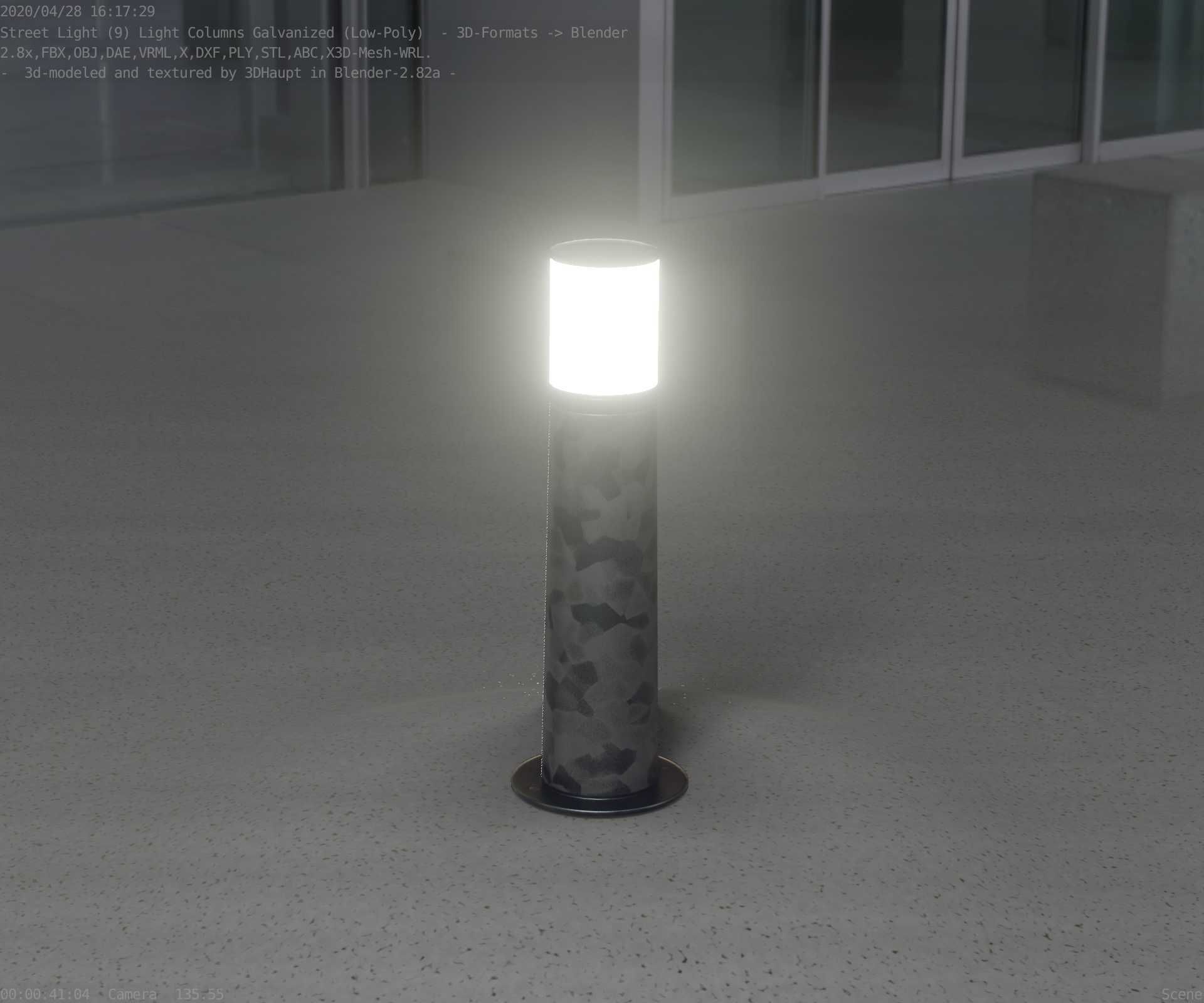 Galvanized Light-Column -10- Street-Light 9 Low-poly 3D model_88