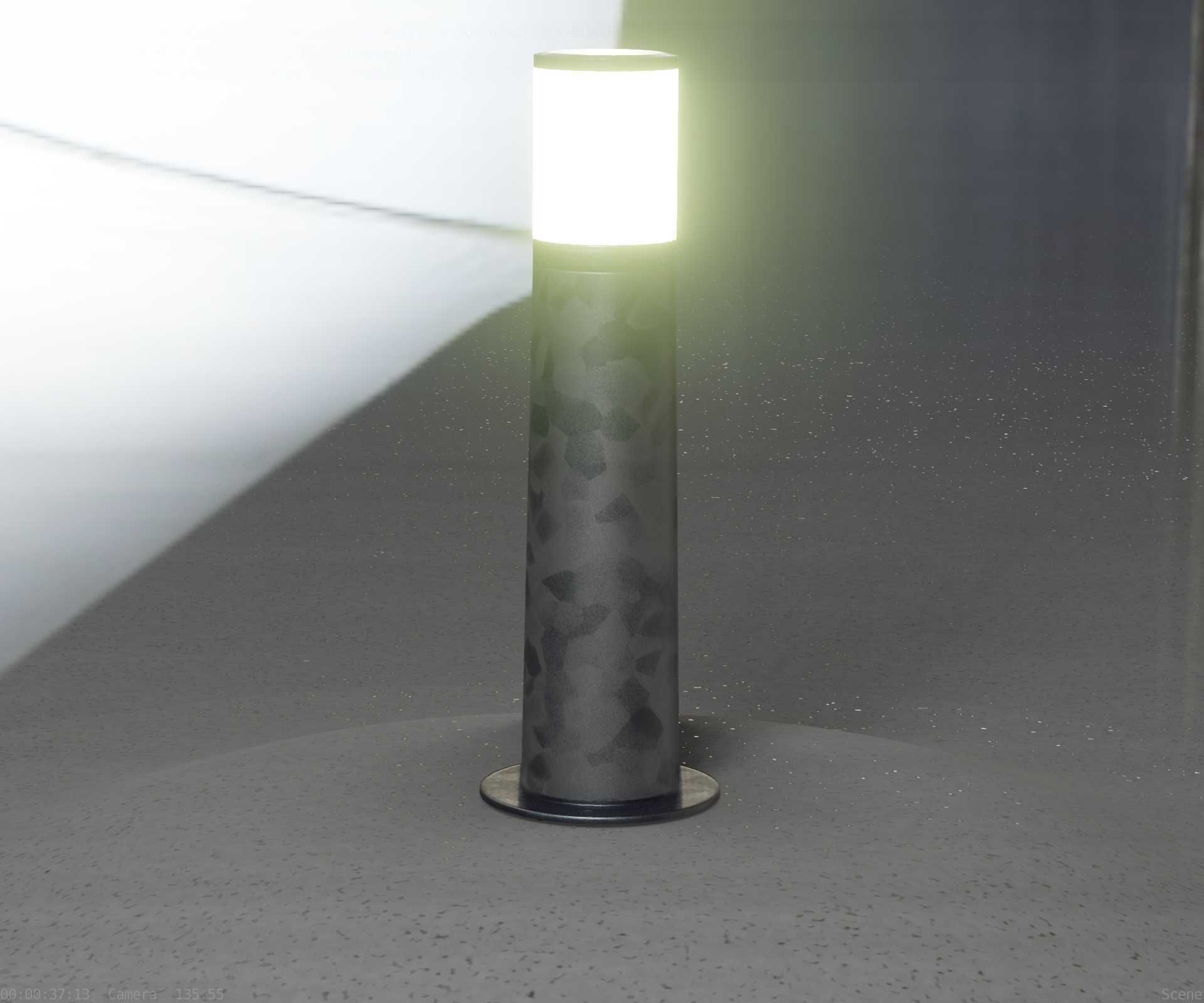 Galvanized Light-Column -10- Street-Light 9 Low-poly 3D model_3
