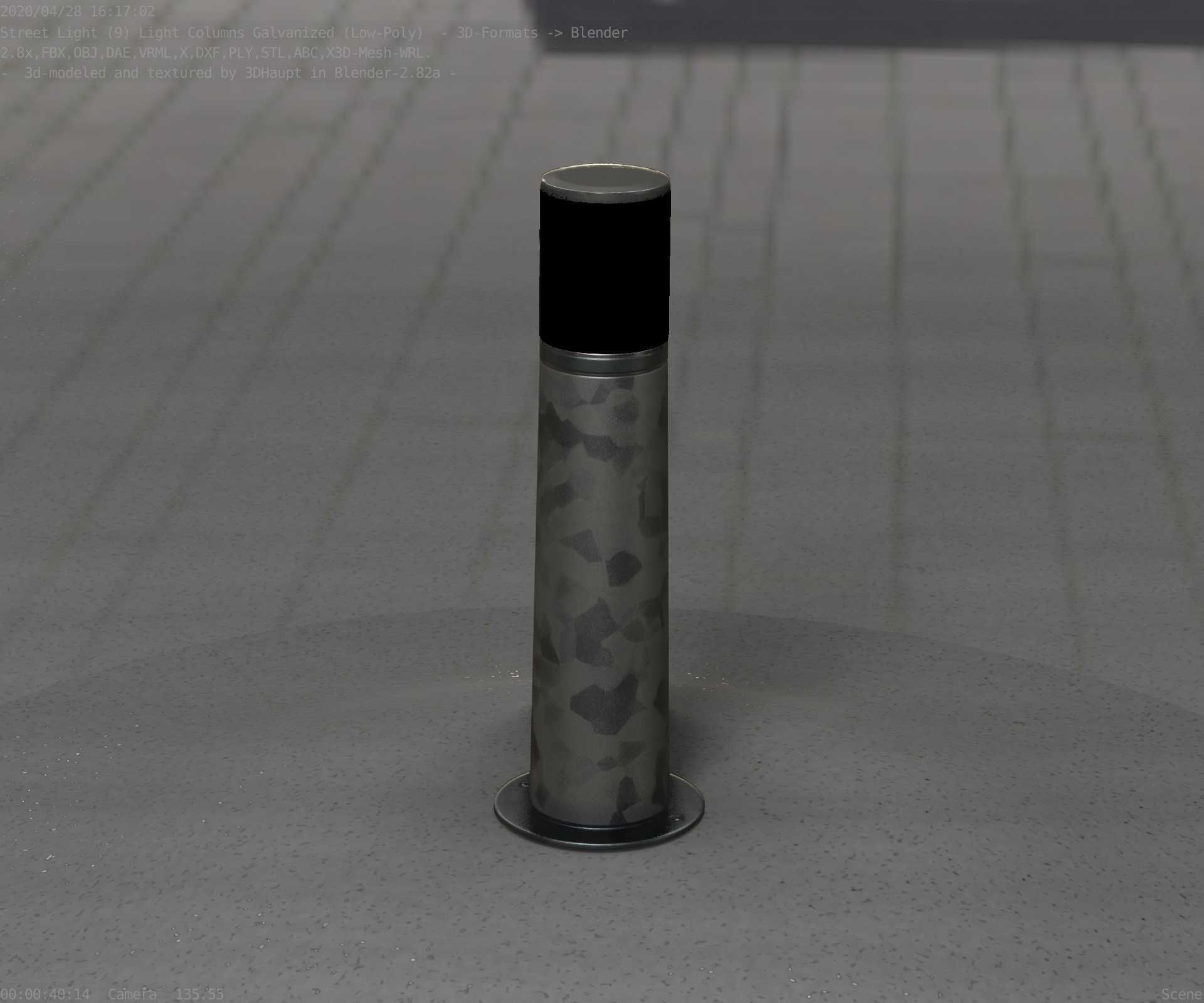 Galvanized Light-Column -10- Street-Light 9 Low-poly 3D model_74