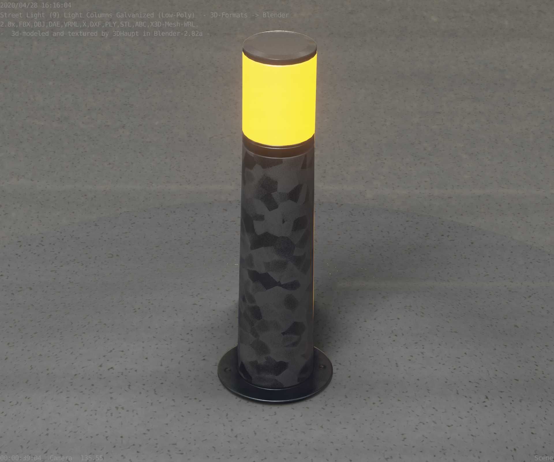 Galvanized Light-Column -10- Street-Light 9 Low-poly 3D model_55