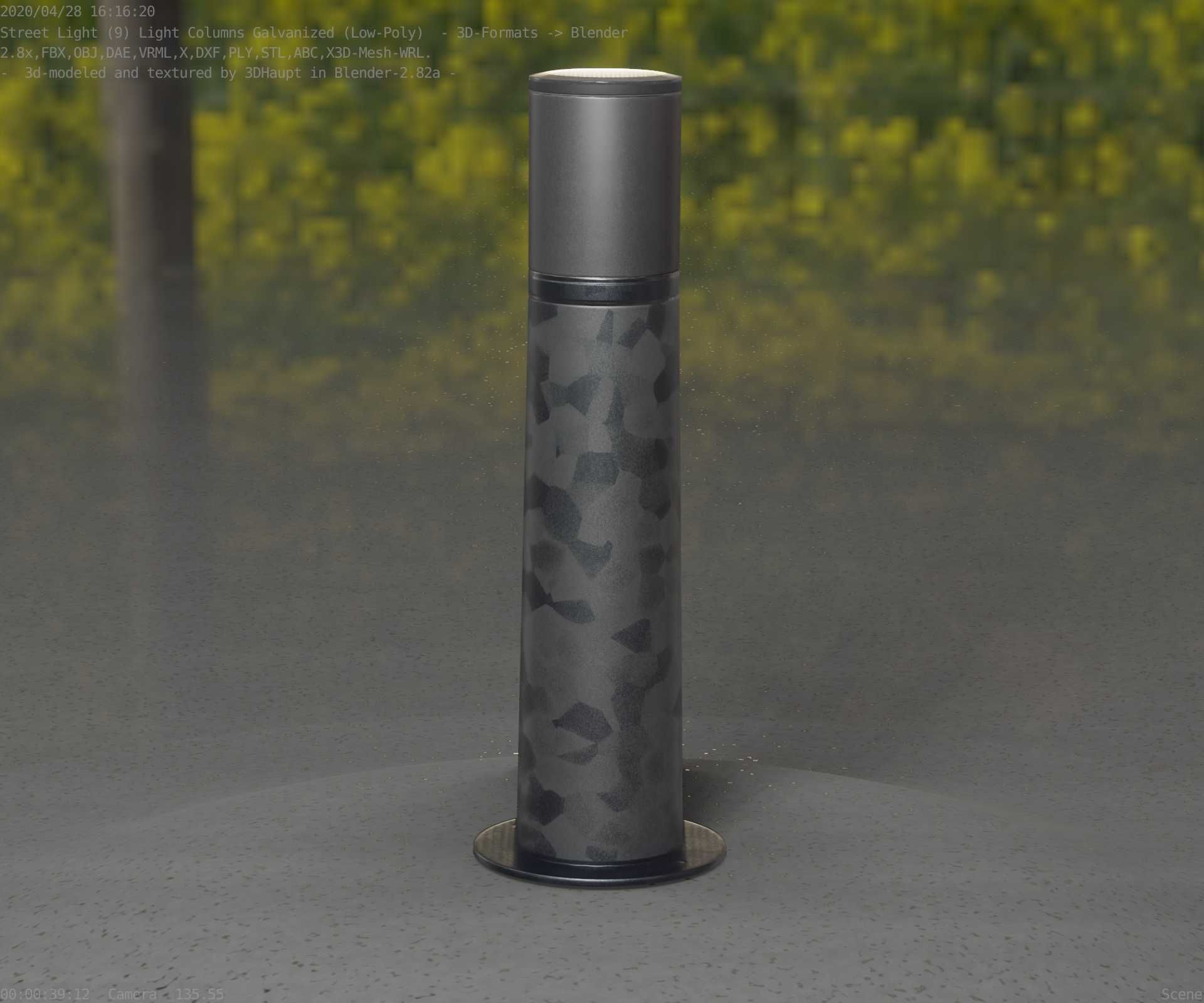 Galvanized Light-Column -10- Street-Light 9 Low-poly 3D model_63