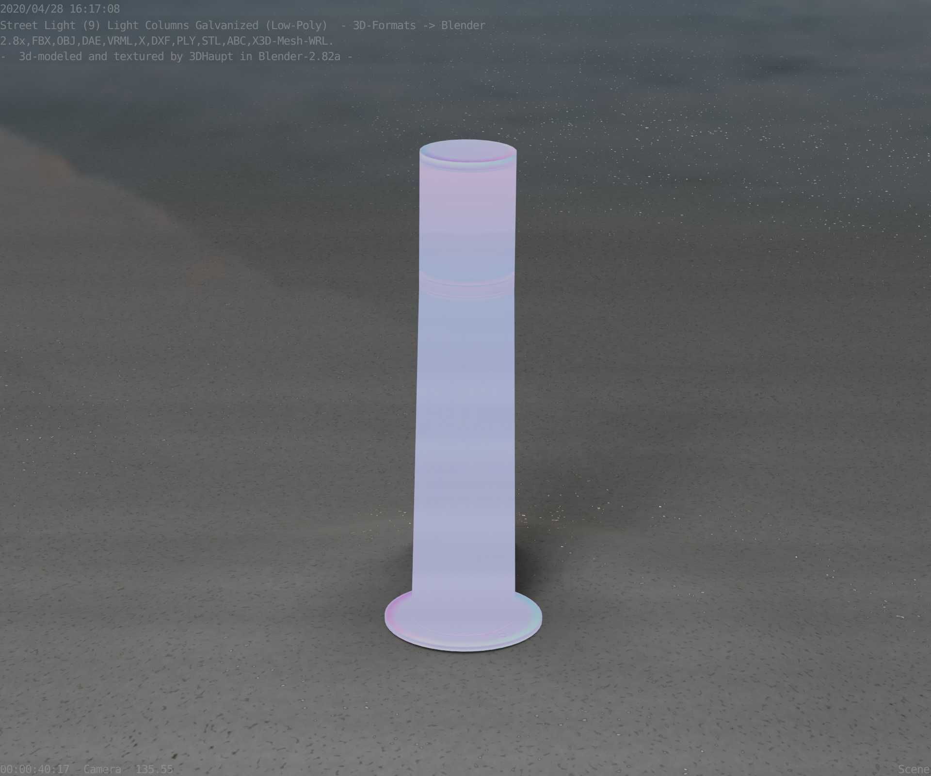 Galvanized Light-Column -10- Street-Light 9 Low-poly 3D model_77