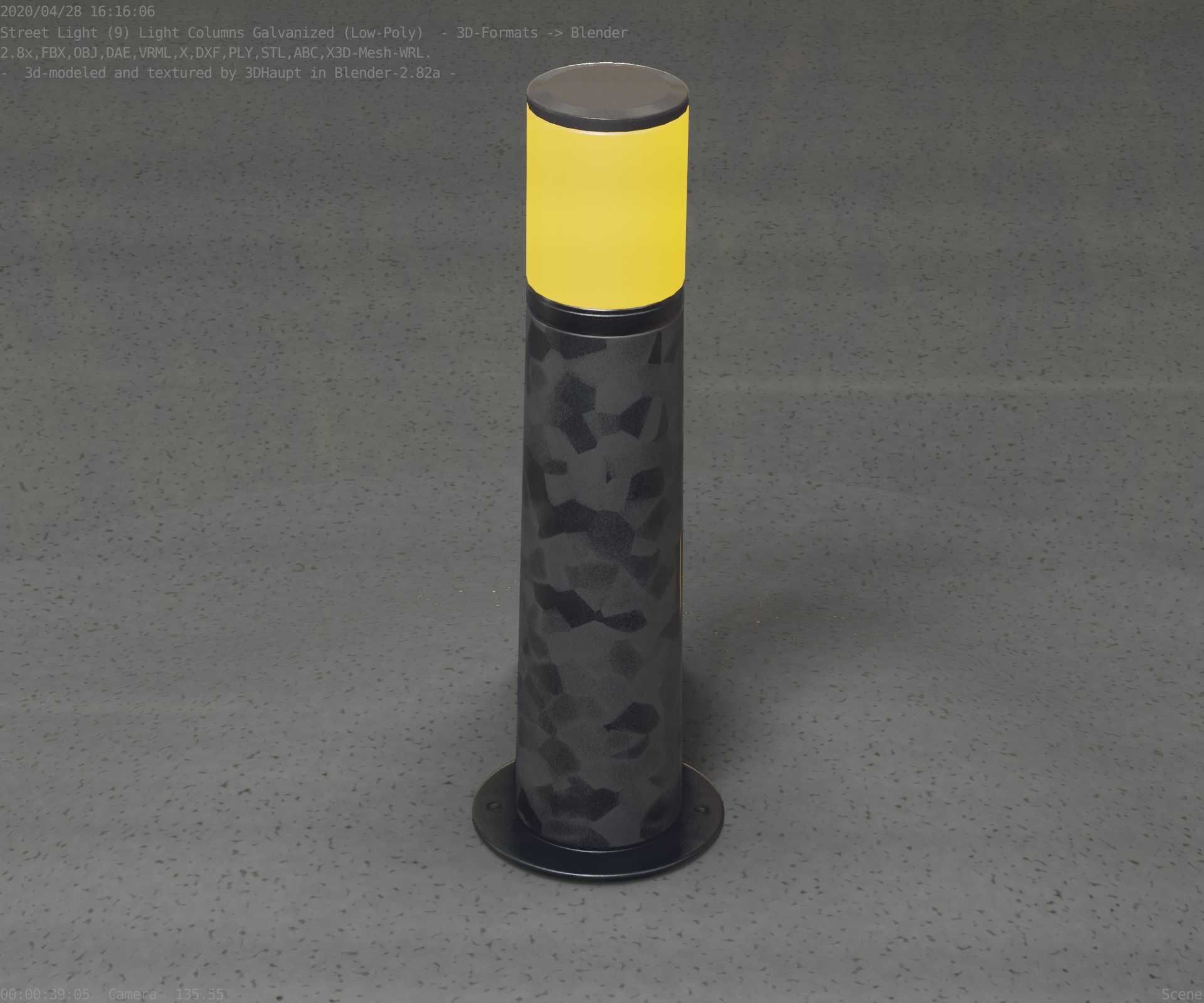 Galvanized Light-Column -10- Street-Light 9 Low-poly 3D model_56