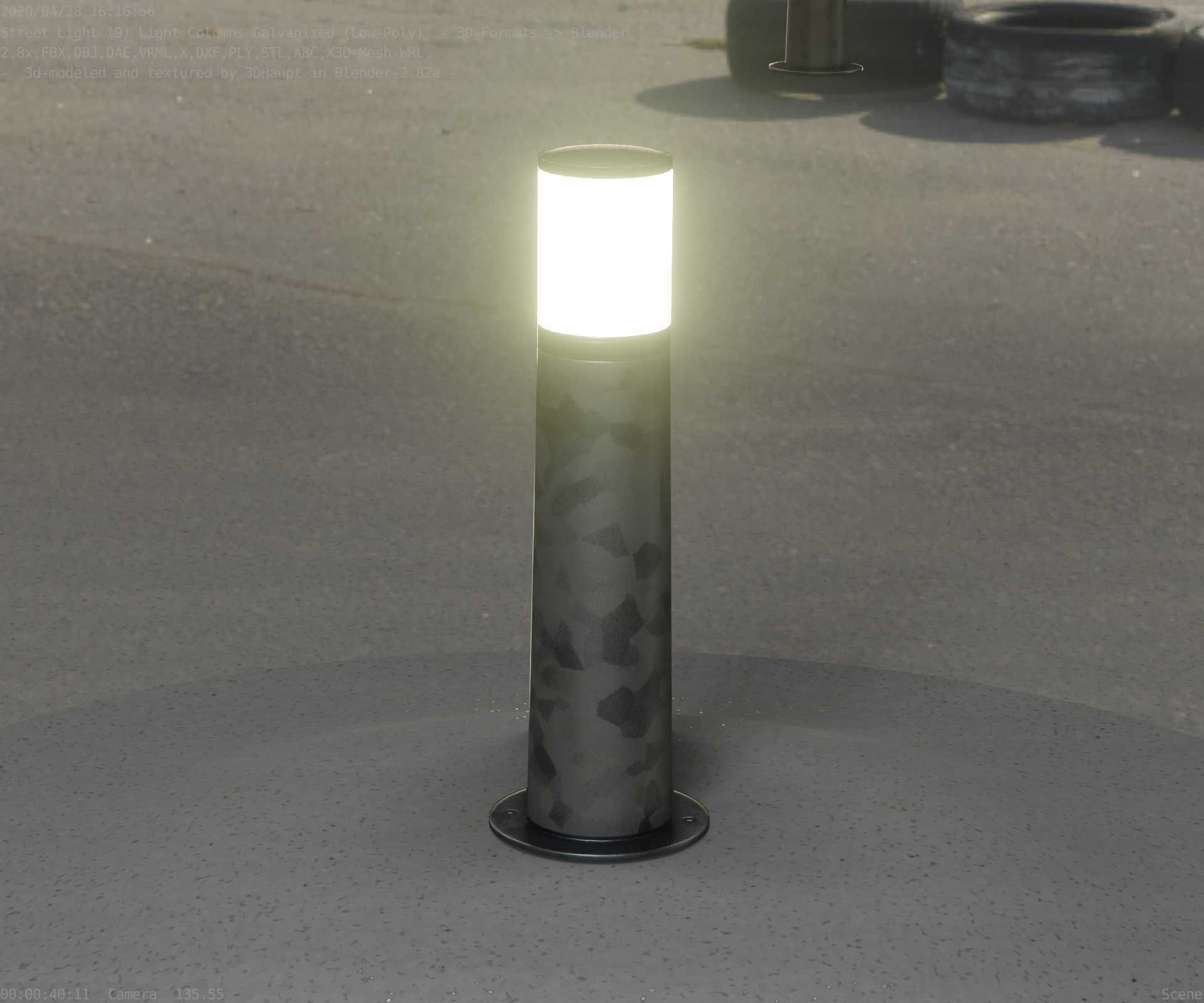 Galvanized Light-Column -10- Street-Light 9 Low-poly 3D model_36