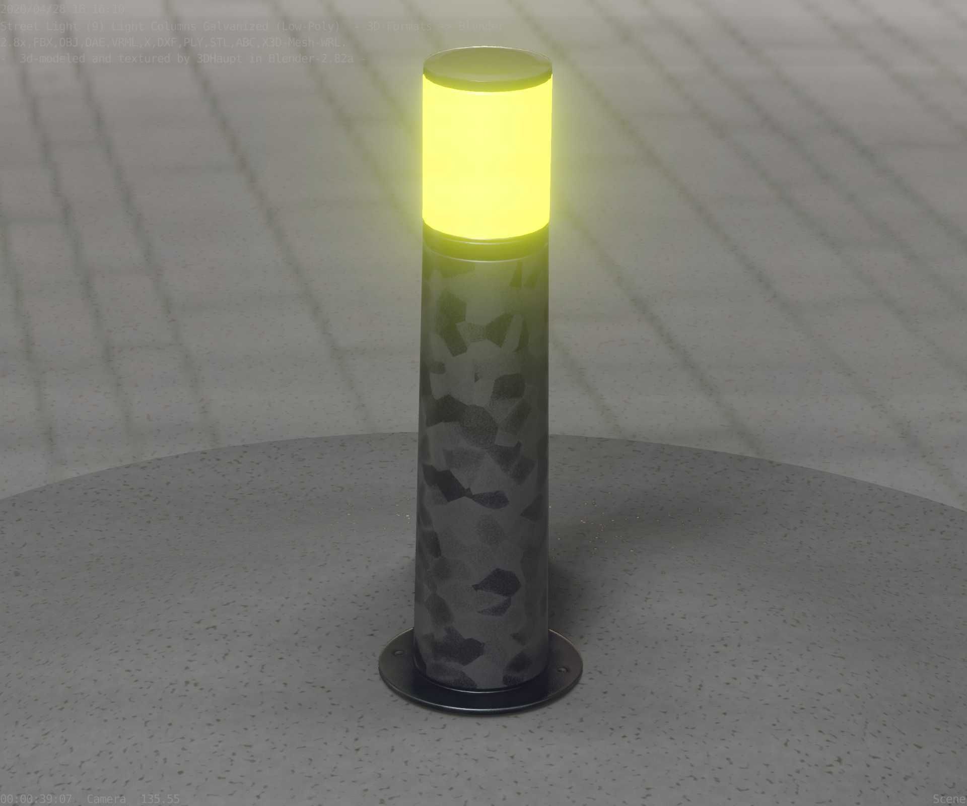 Galvanized Light-Column -10- Street-Light 9 Low-poly 3D model_58