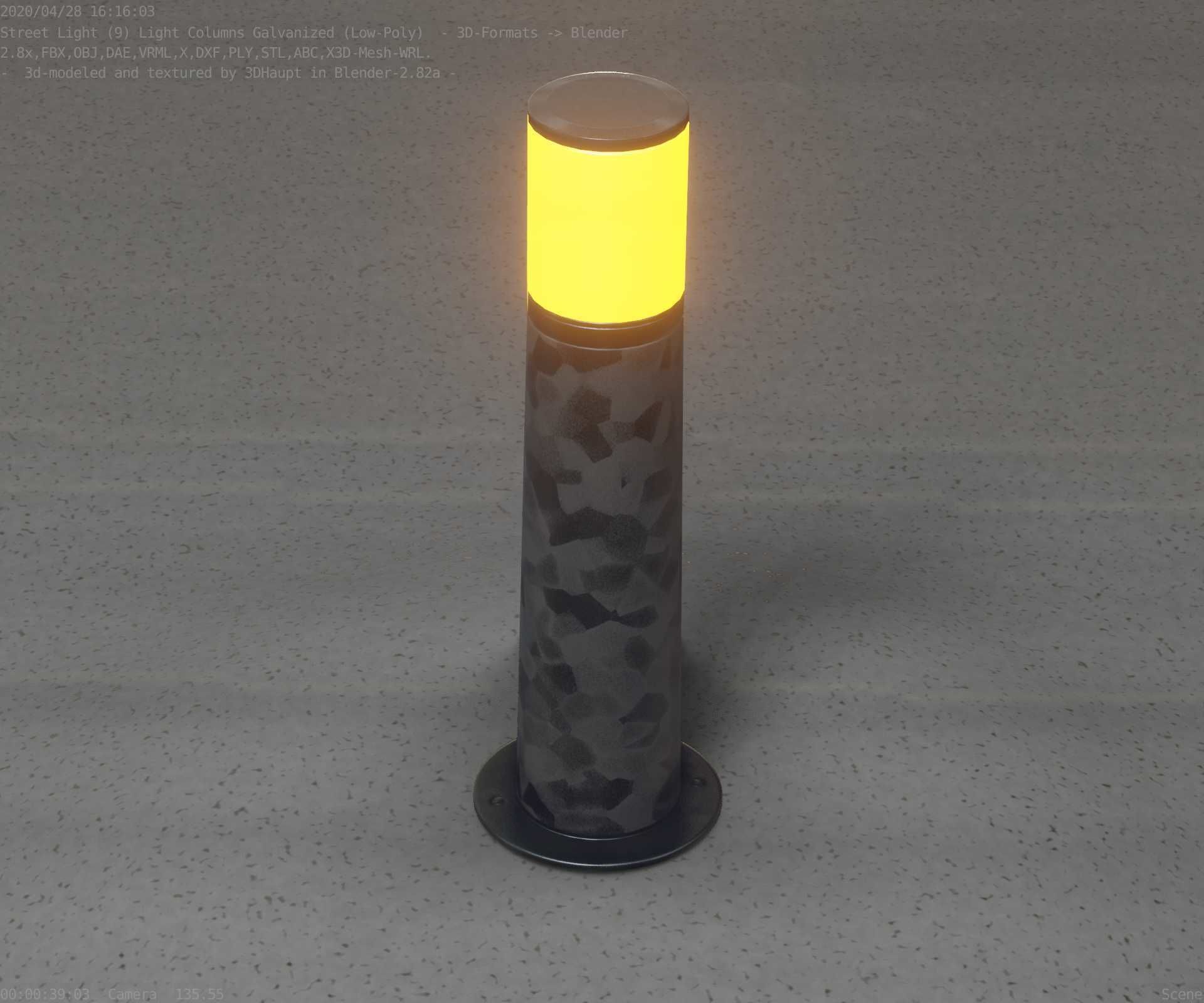 Galvanized Light-Column -10- Street-Light 9 Low-poly 3D model_54